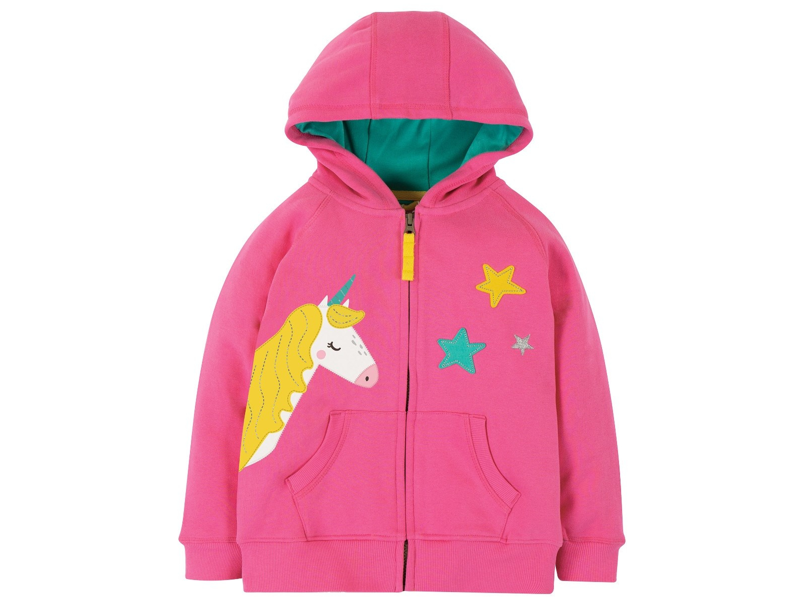 Frugi Kinder Sweatjacke mit Kapuze Einhorn Gr.4 (12-18 Monate)