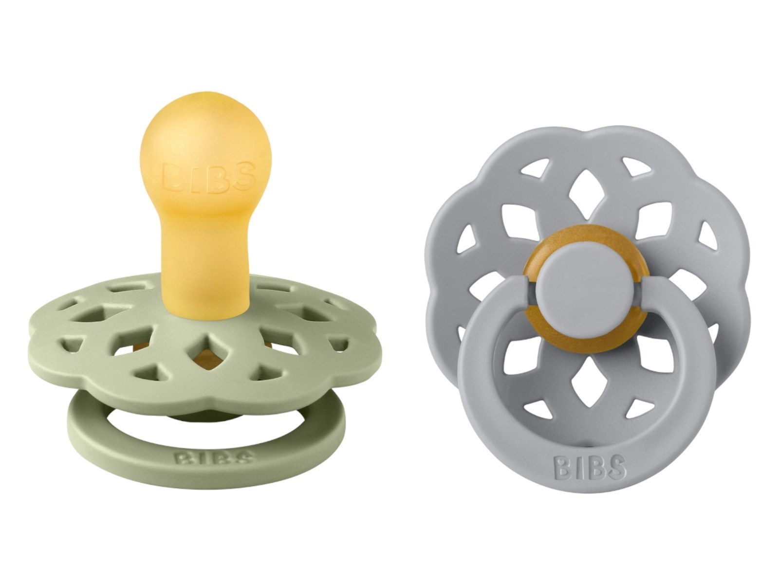 BIBS Schnuller Naturlatex "Boheme" 2er Pack kirschförmig sage-cloud 0-6 Monate