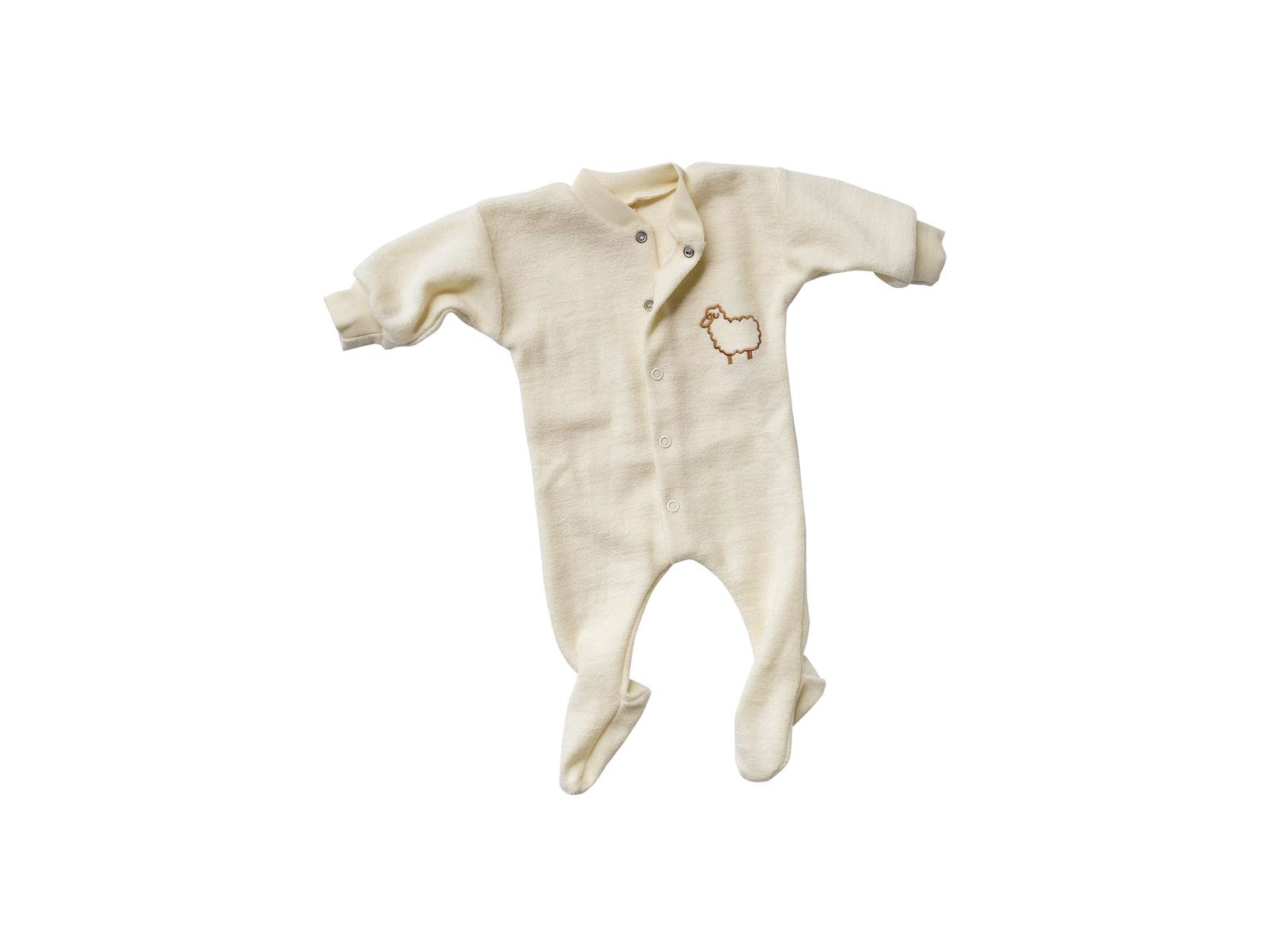 Engel Natur Frühchen und Baby Schlafanzug mit Fuß Bio-Merinowolle Frottee natur Gr. 50