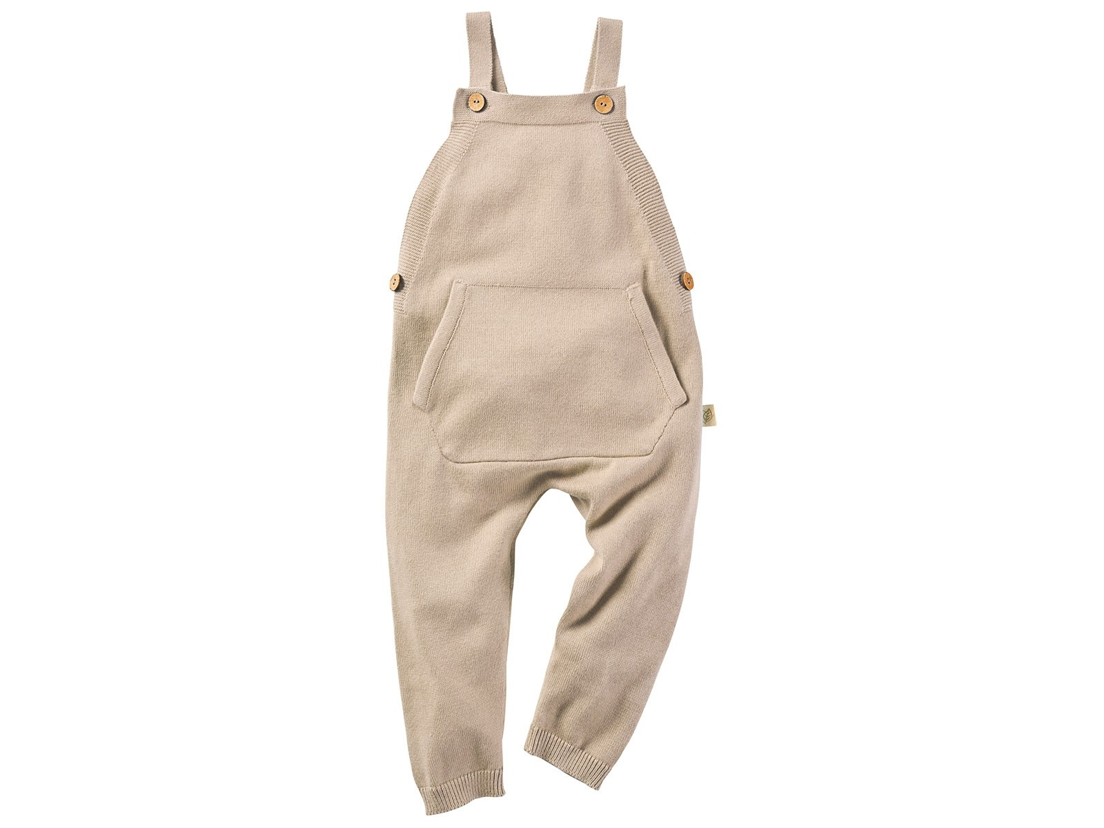 Baby und Kinder Latzhose Strick-Qualität Bio-Baumwolle beige melange Gr.74/80