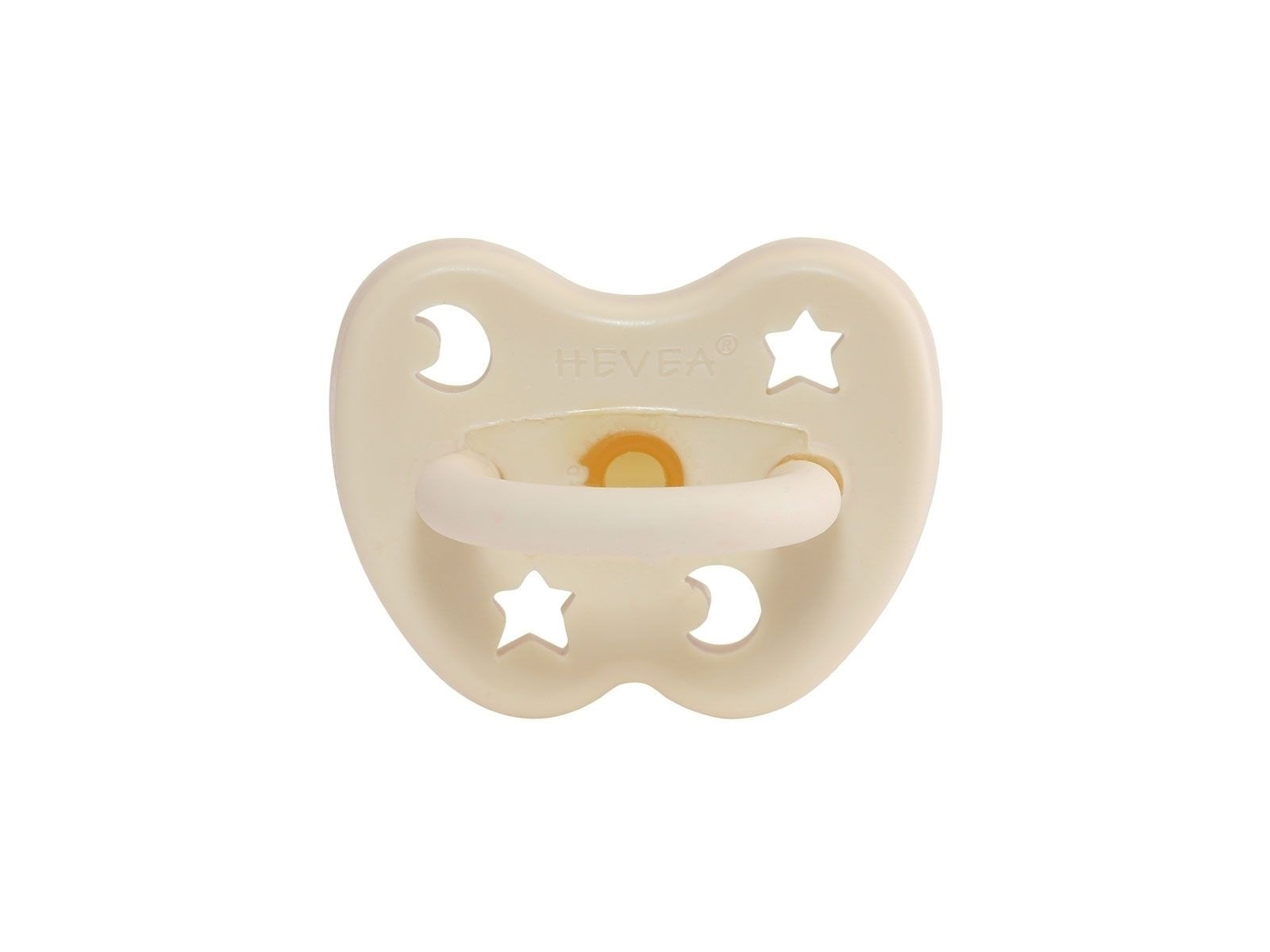 Schnuller Milky White rund Stern & Mond 0-3 Monate, Naturkautschuk