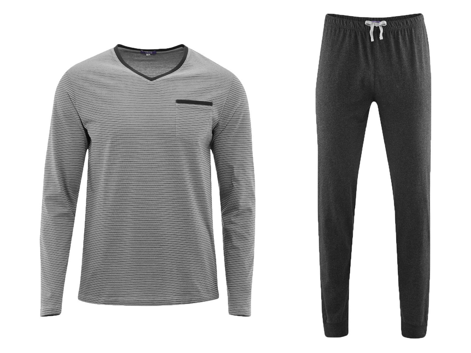 Living Crafts Schlafanzug "Colin", stone grey/anthra melange M