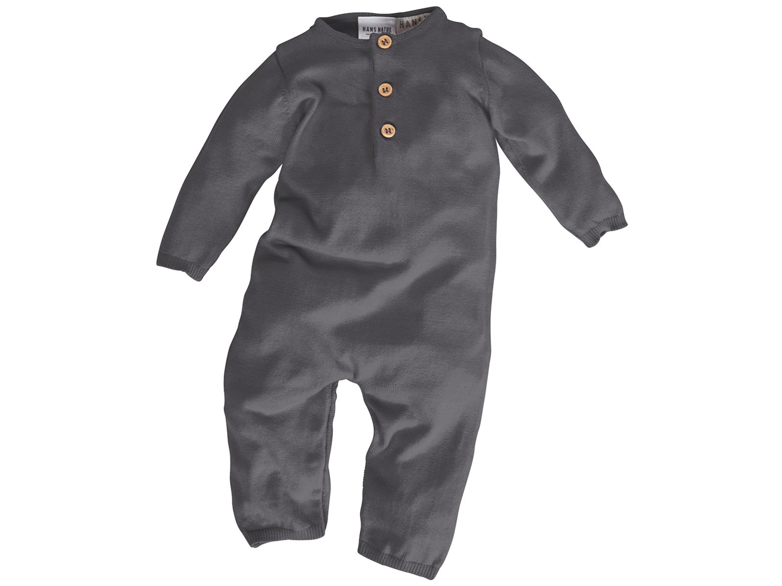 Baby Overall Bio-Baumwolle Strick dunkelgrau melange Gr.74/80