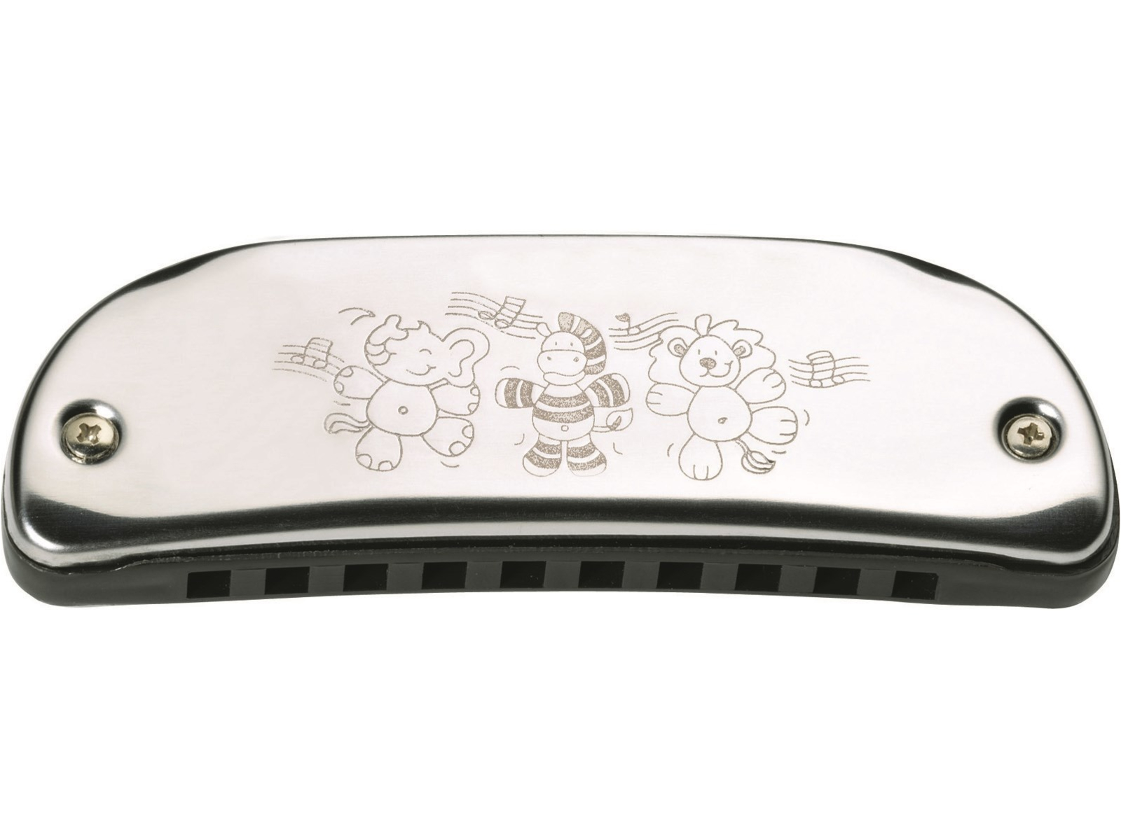 goki Kinder Mundharmonika aus Metall, 10 Töne Maße 10,5 cm x 3,5 x 2 cm