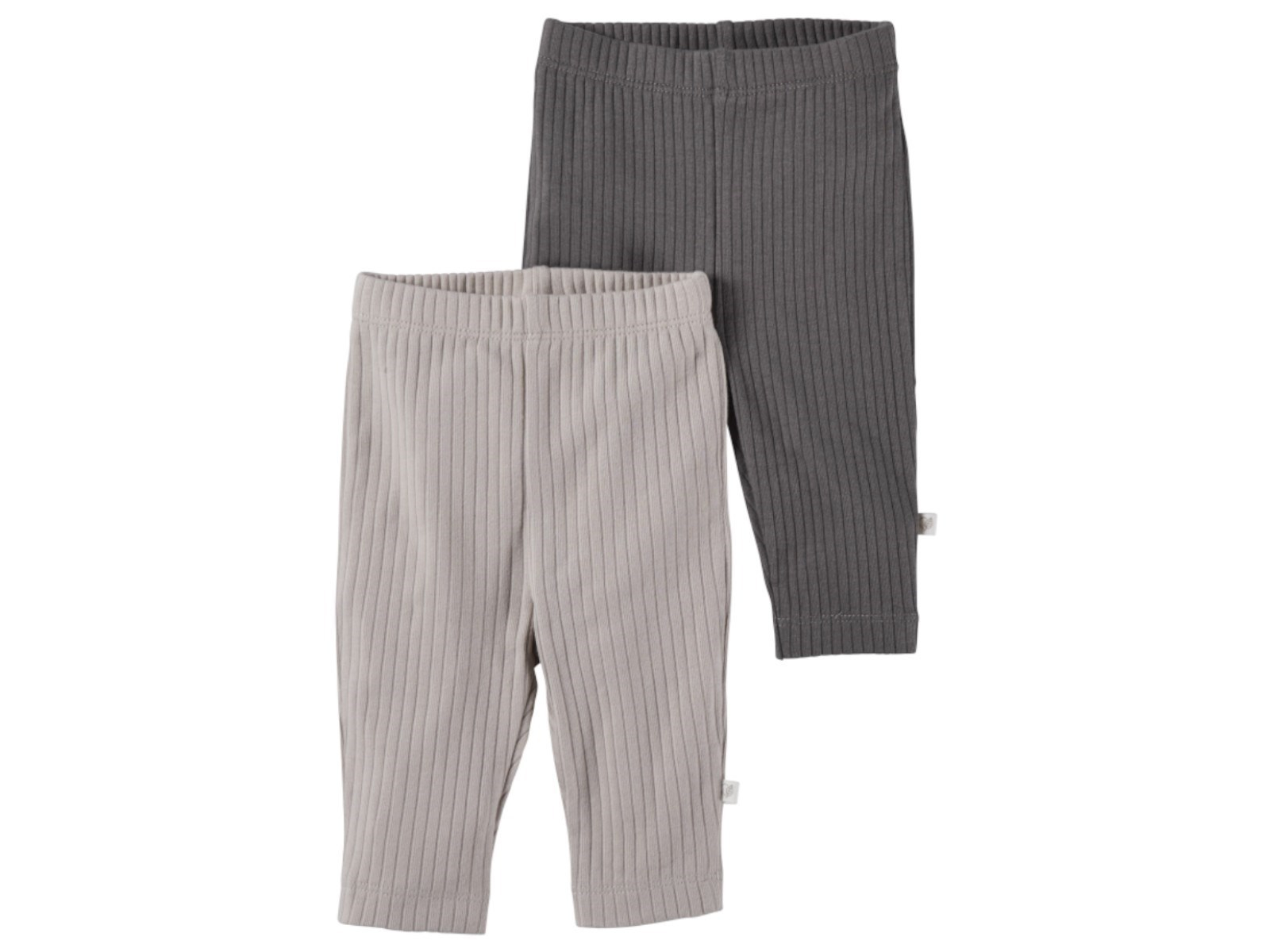 Baby und Kinder Leggings Bio-Baumwolle 2er Set grau-greige Gr. 74/80