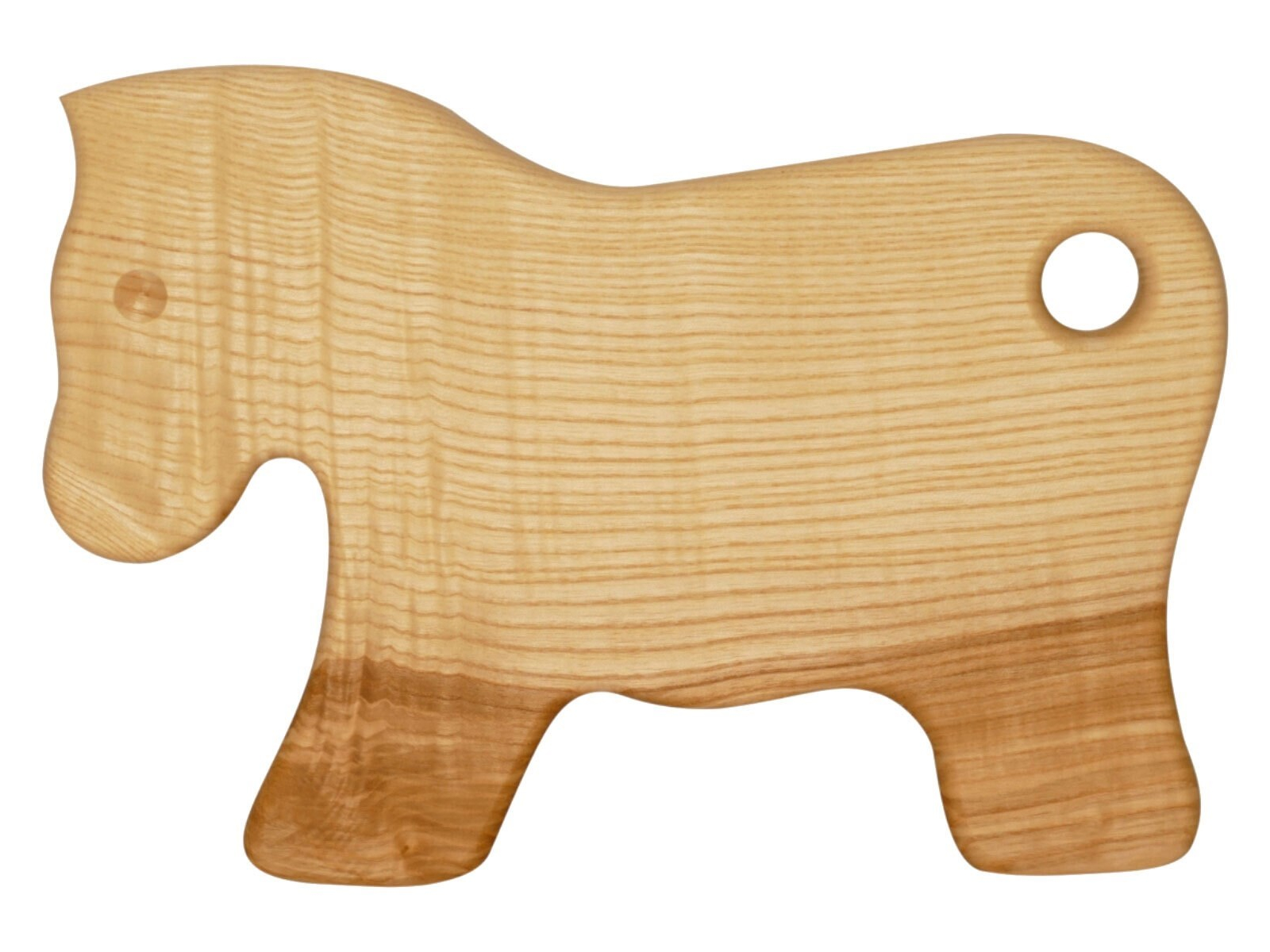 Kinder Frühstücksbrettchen aus Eschenholz Pferd, bio geölt Maße 28 x 19,5 x 2 cm