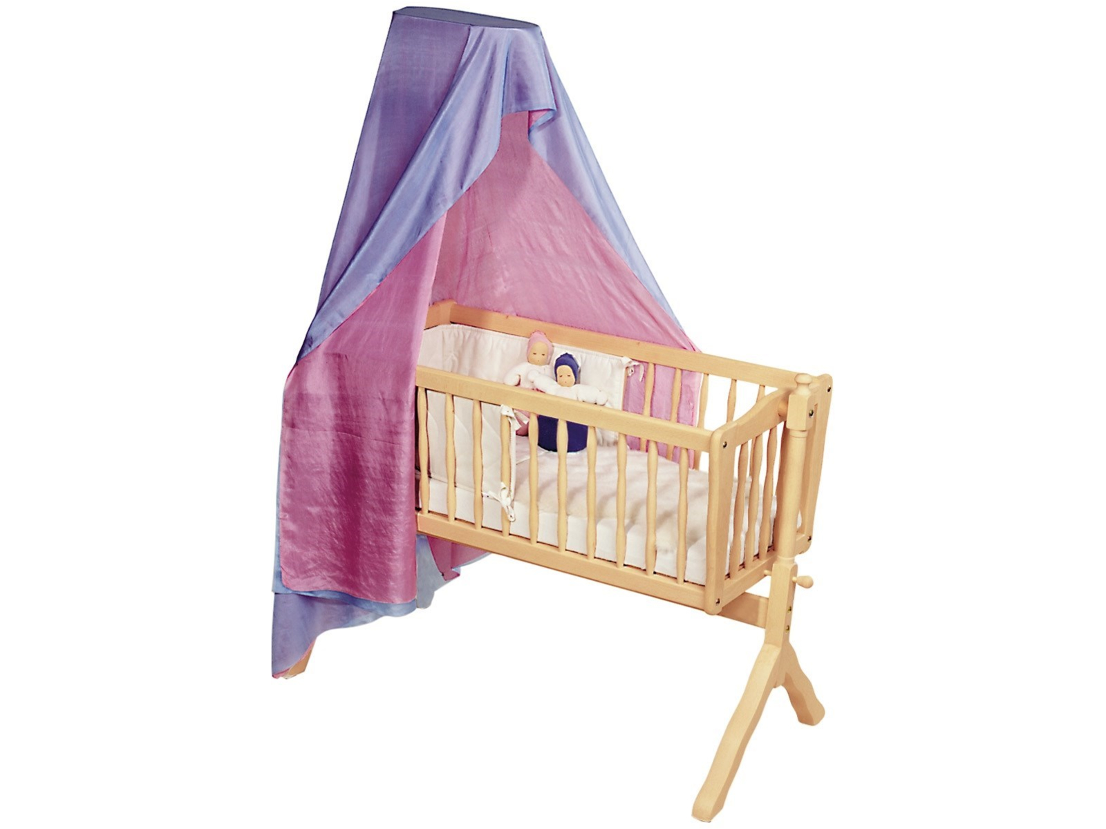 Himmel für Wiege und Stubenwagen, Seide, blau 90 x 250 cm