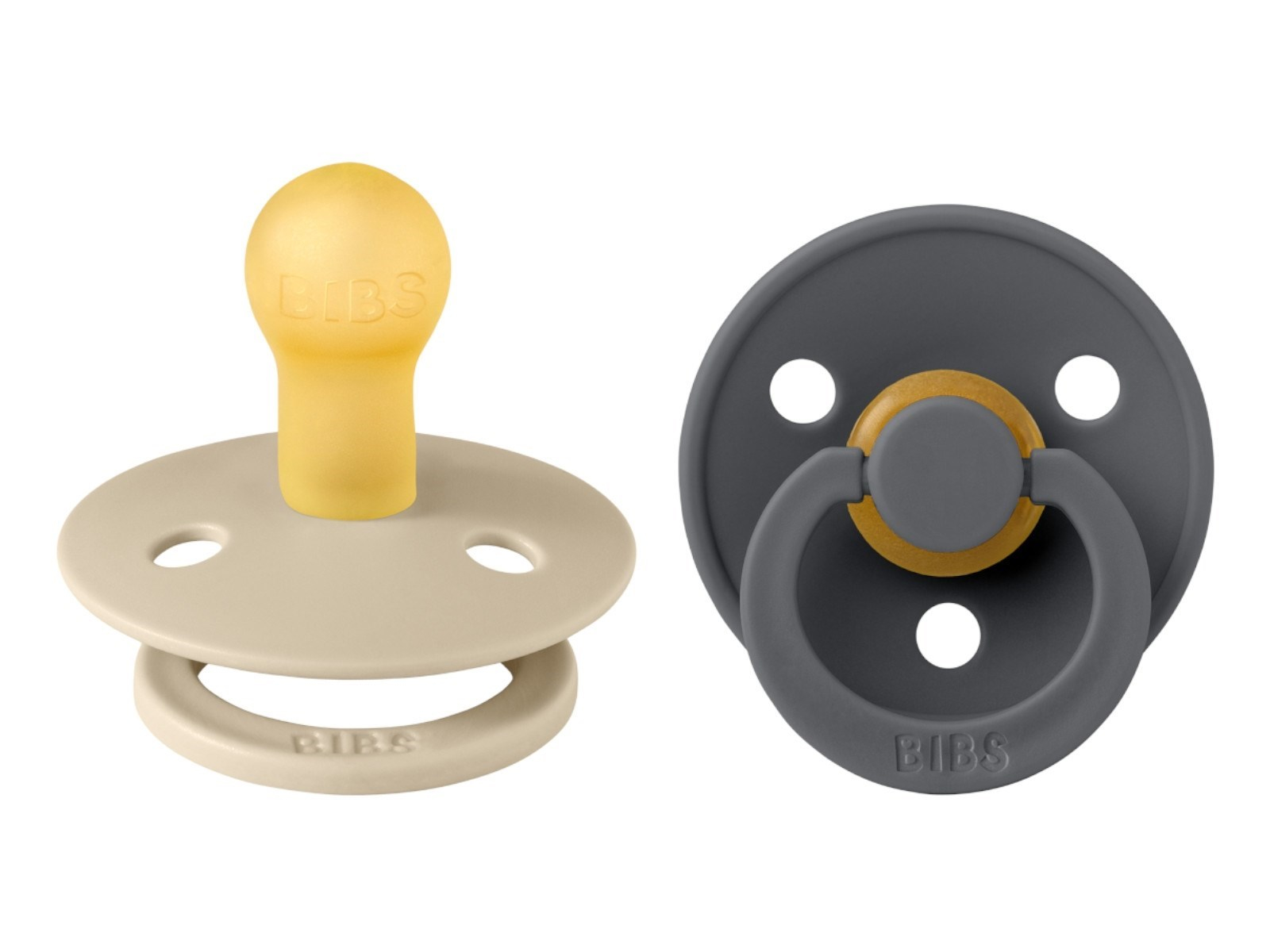 BIBS Schnuller Naturlatex "Colour" 2er Pack kirschförmig vanilla-iron 0-6 Monate