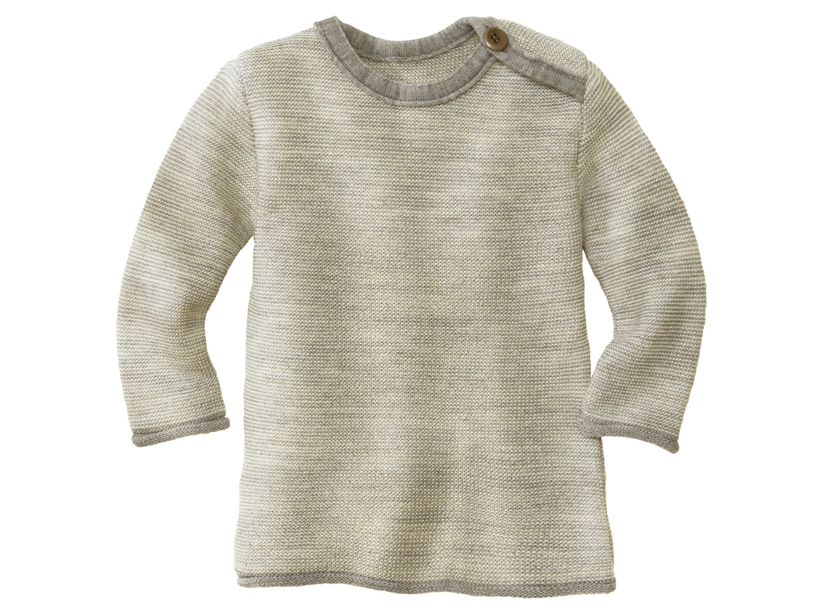 Disana Baby und Kinder Pullover Bio-Merinowolle melange-hellgrau Gr. 98/104