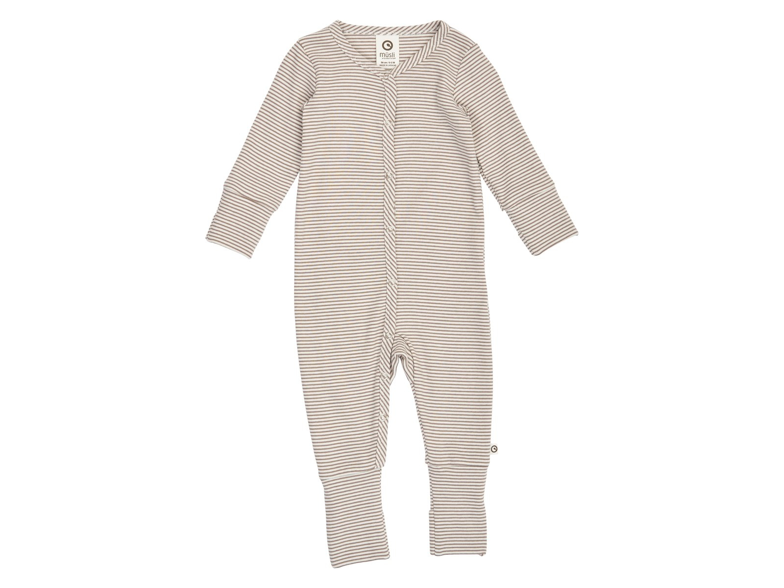 Baby Strampler Bio-Baumwolle (kbA) rip Balsam cream/Walnut 50