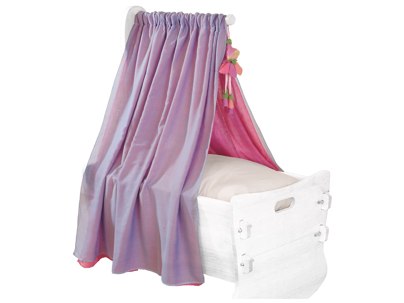 Himmel für Babywiege Bio-Baumwolle hellblau-rosa 230 x 105 cm