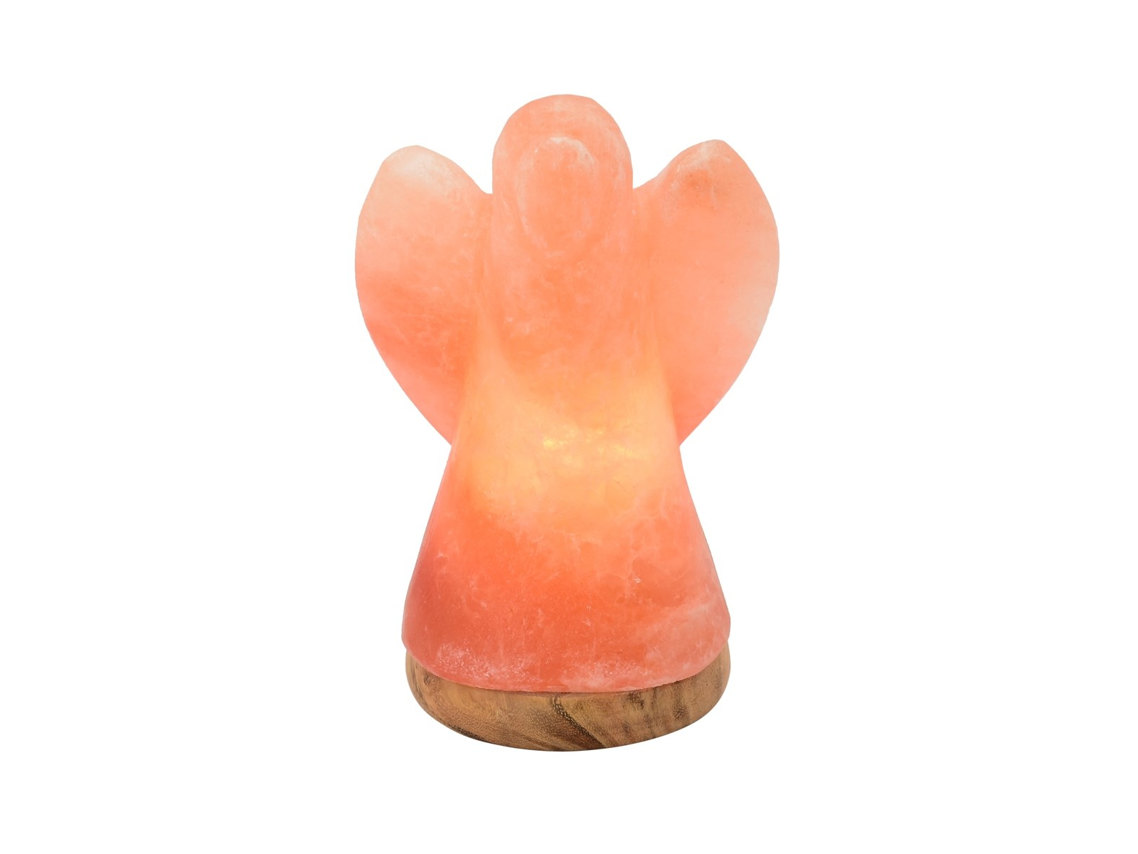 Beleuchteter Salzkristall Engel "Rock" Höhe ca. 19 cm