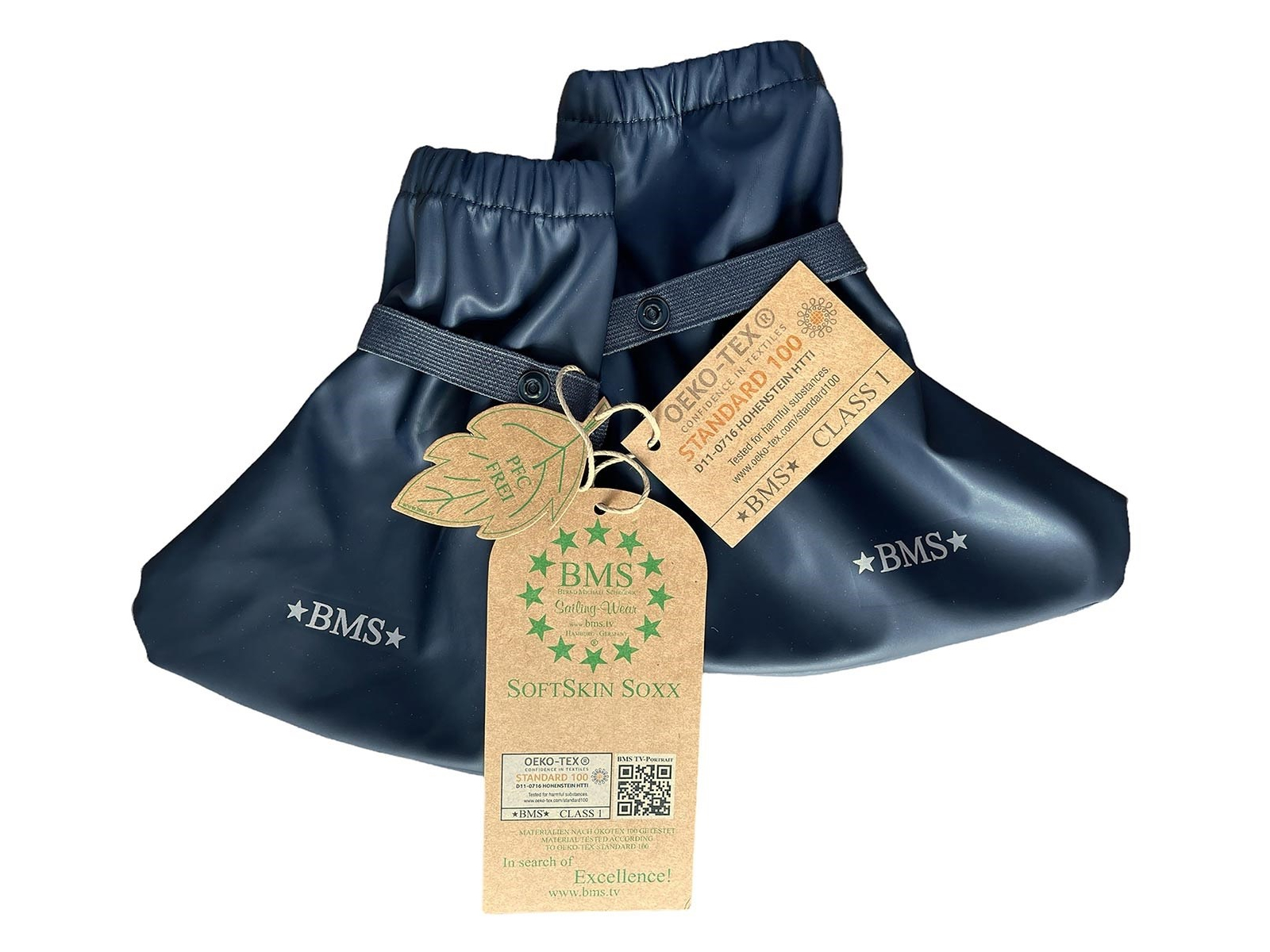 BMS Buddel- und Krabbelschuhe Füsslinge für Babys, ungefüttert, SoftSkin marine