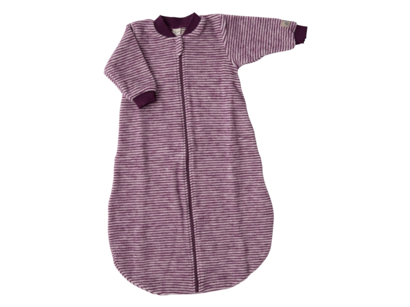 Lilano Schlafsack Baby langer Arm Bio-Merinowolle beere-geringelt Gr.62/68