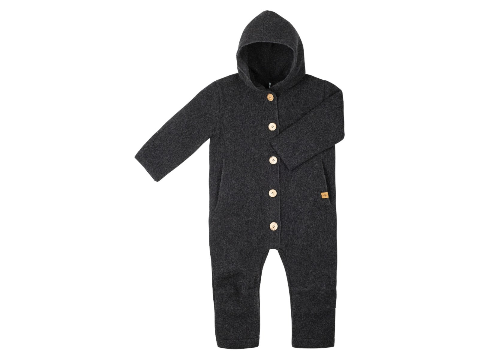 PURE PURE by Bauer Baby und Kinder Overall mit Kapuze Wollwalk anthrazit Gr.74/80