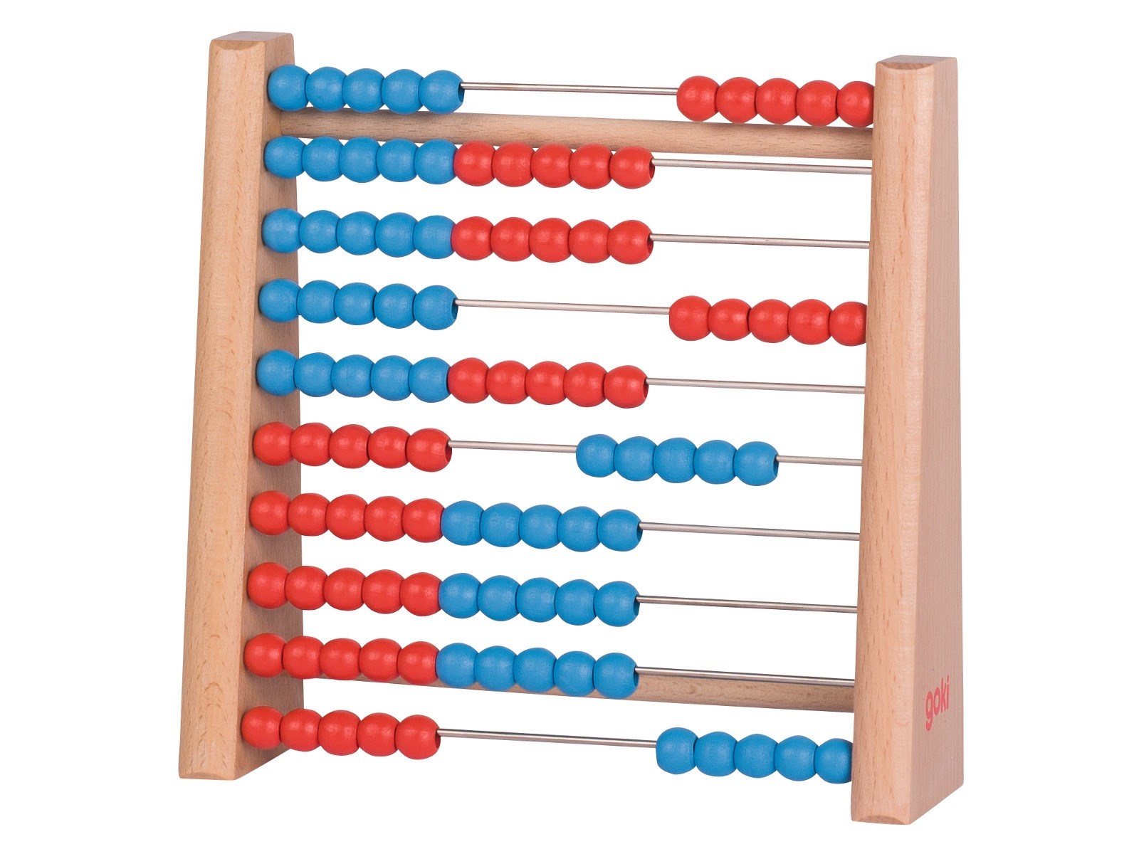goki Rechenrahmen Abacus aus Holz, 100 Perlen Maße 17 x 5 x 16,5 cm
