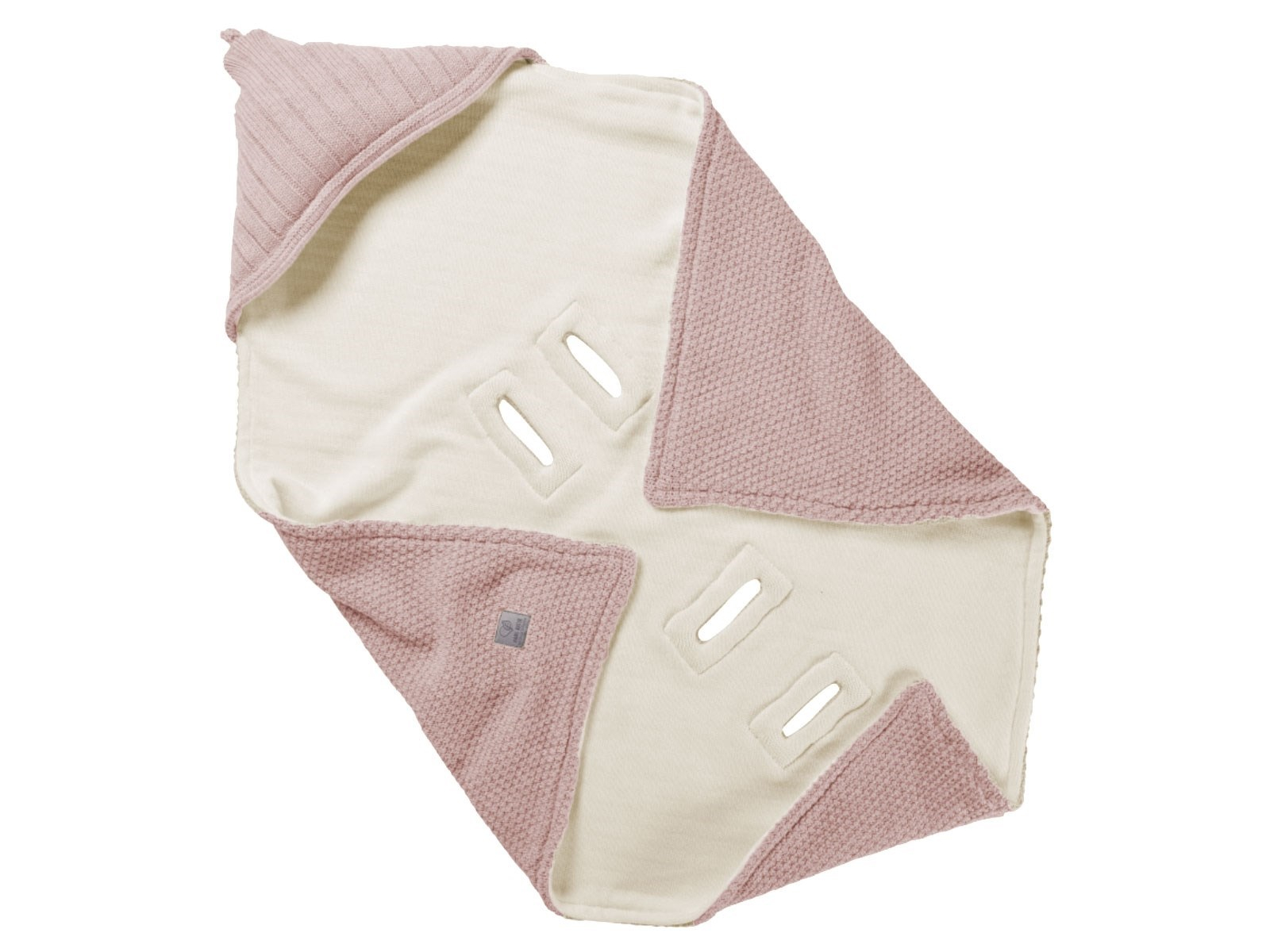 Einschlagdecke Babyschale Bio-Baumwolle altrosa Maße 75 x 75 cm