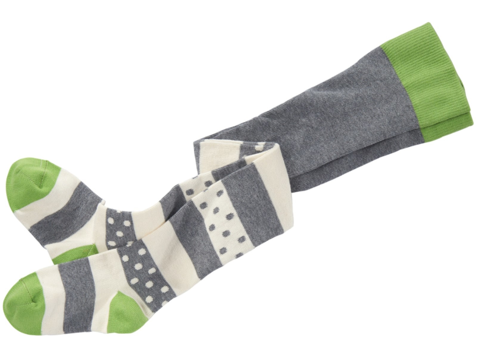 Kinder Strumpfhose erbsengrün-coke-wollweiß Gr.7-8