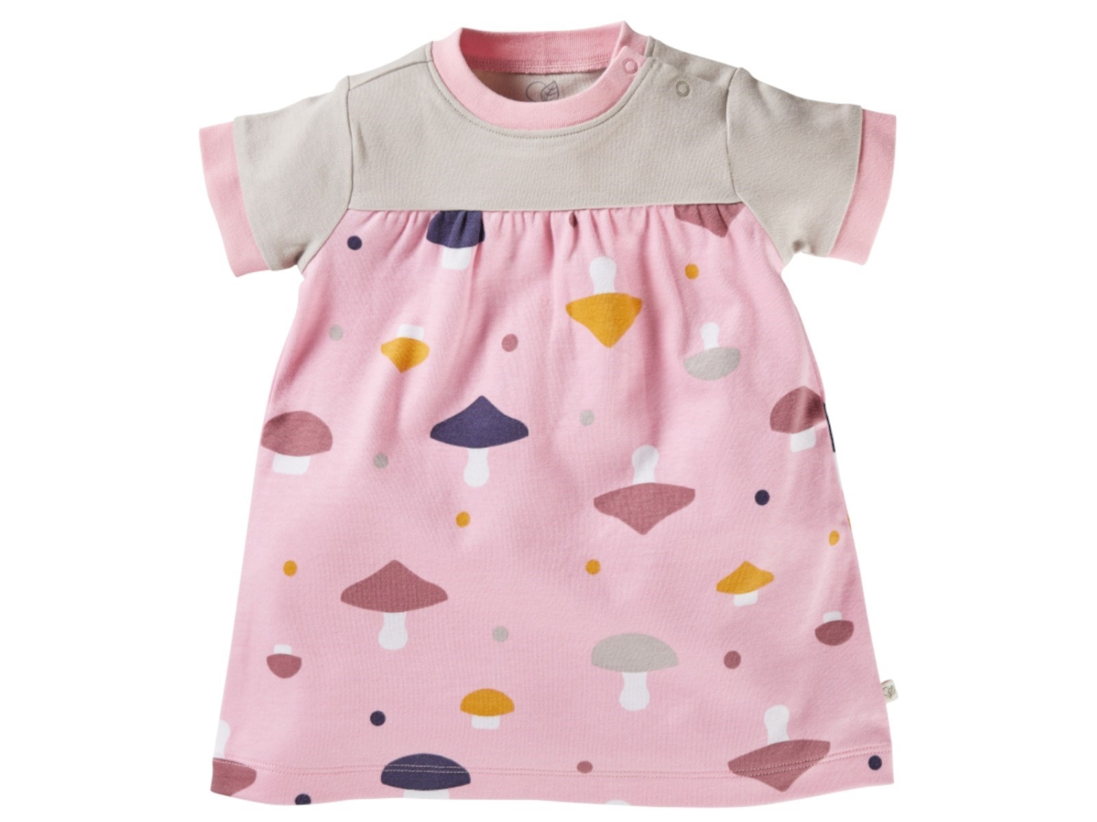 Baby Kleid Kurzarm Bio-Baumwolle Pilzparty rosa Gr.74/80