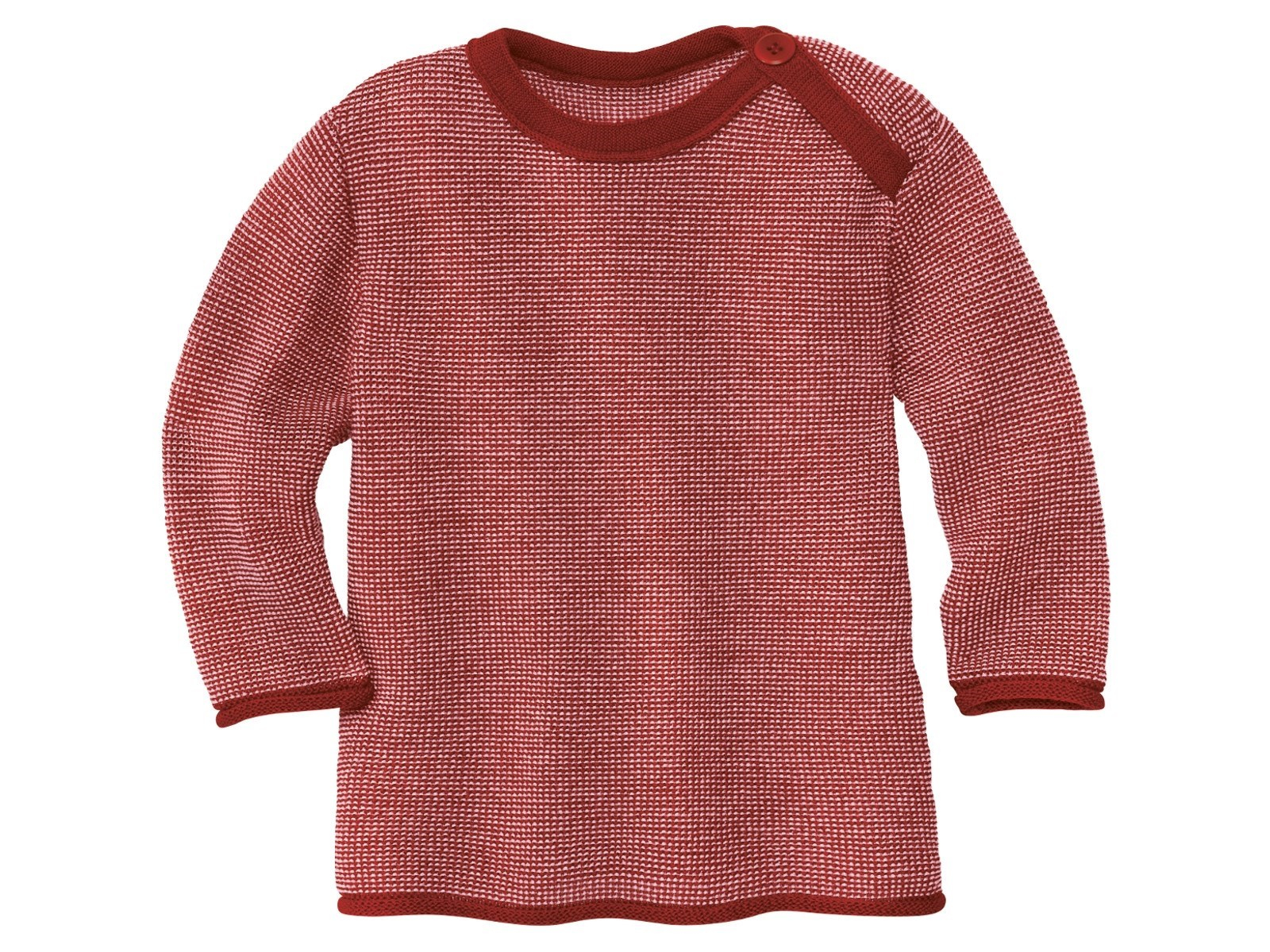Disana Baby und Kinder Pullover Bio-Merinowolle melange-bordeaux-rosé Gr. 86/92