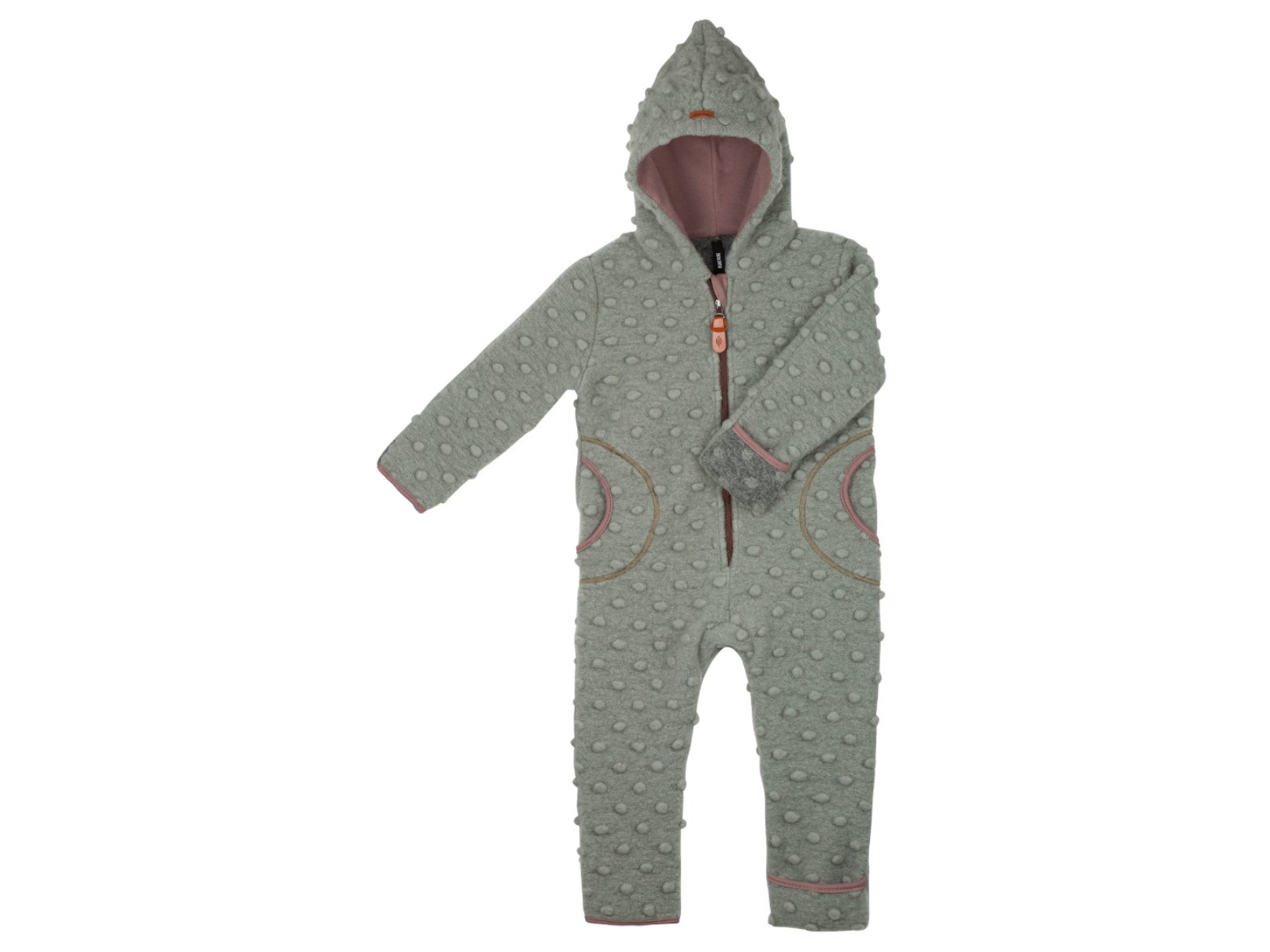 PURE PURE by Bauer Baby und Kinder Overall mit Kapuze Bio-Schurwolle Walk seagrass Gr.62/68