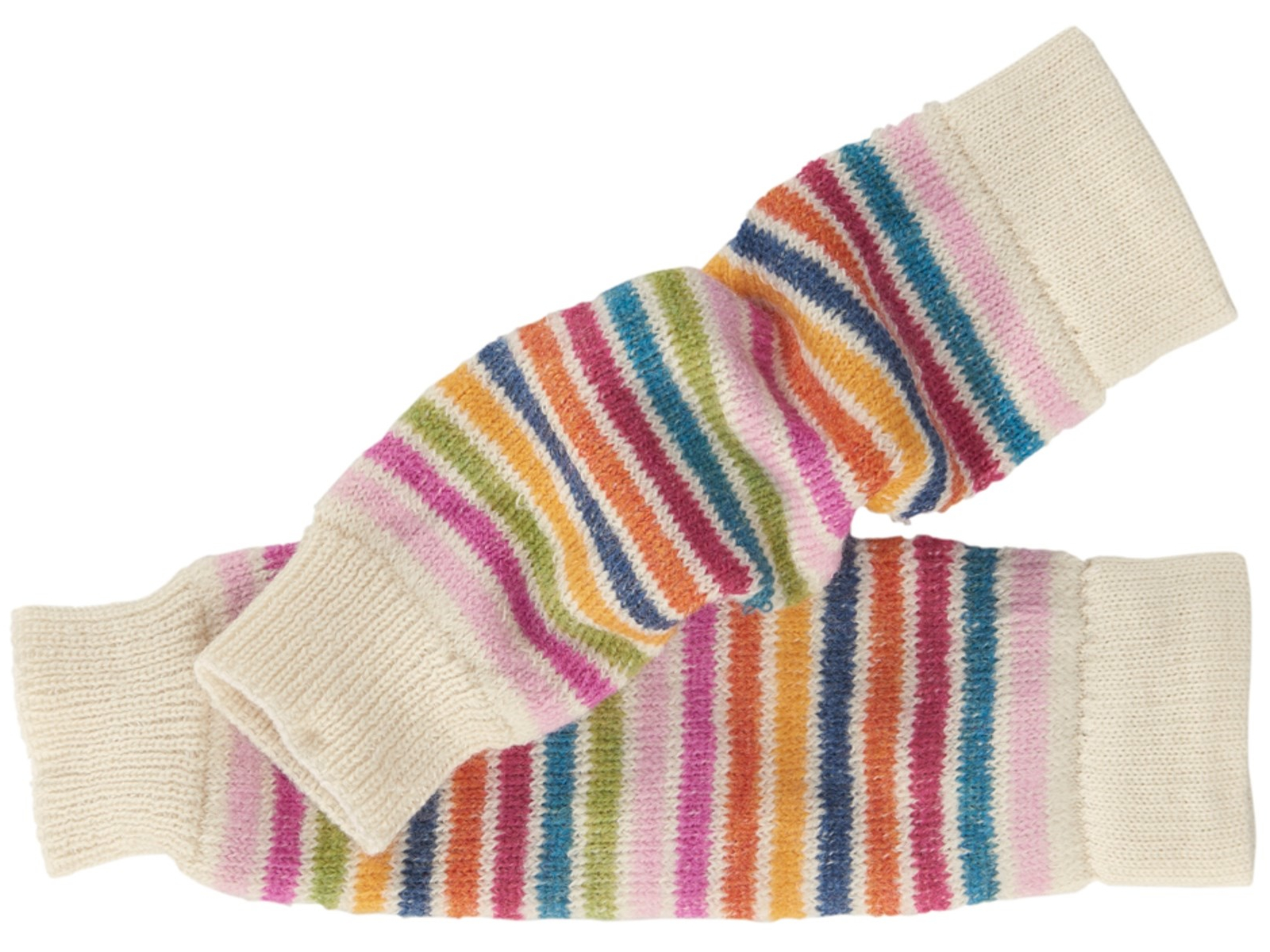 Kinder Stulpen Bio-Schurwolle ca. 30 cm Rainbow naturmix