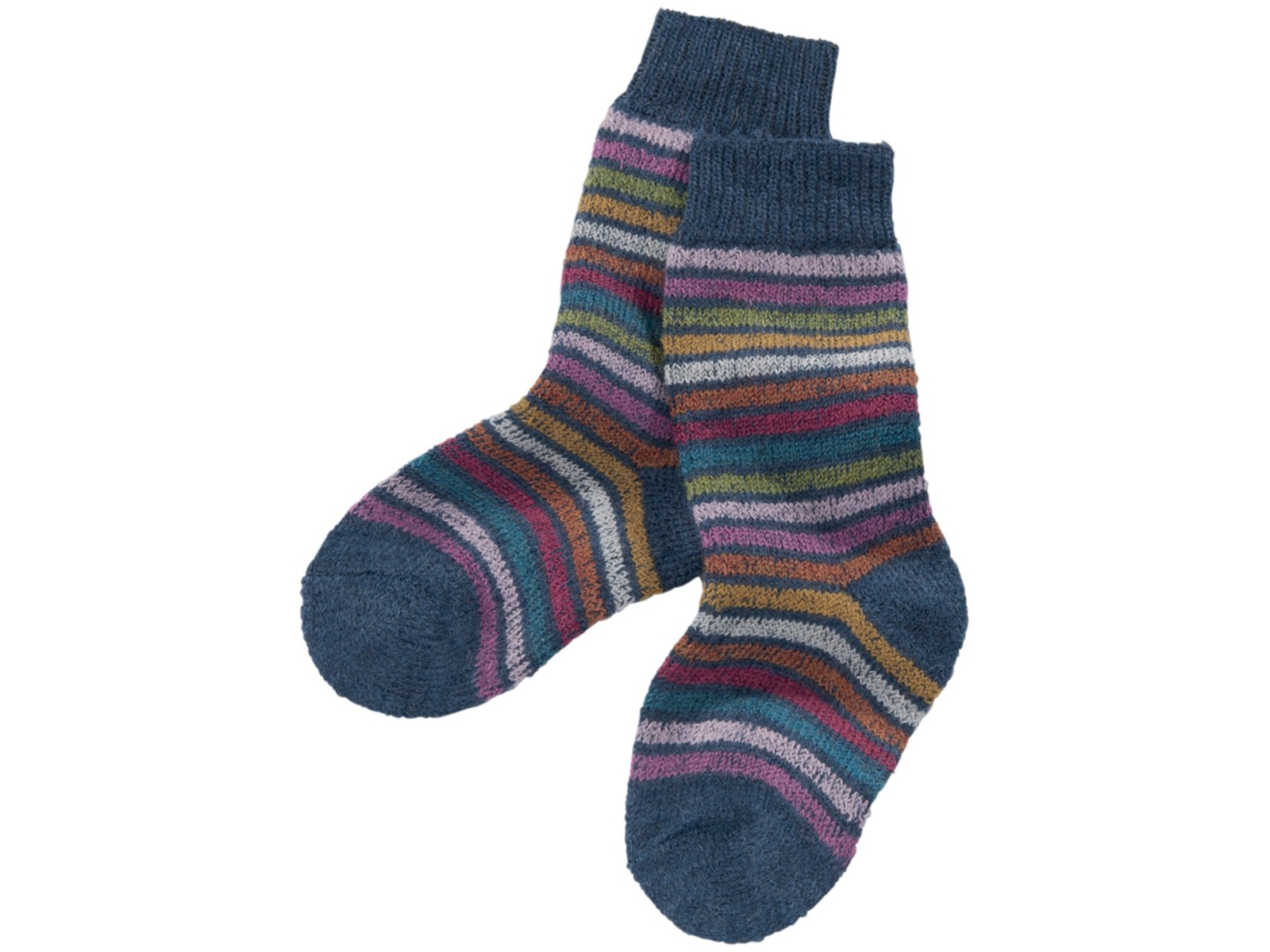 Kinder Socken Bio-Schurwolle Rainbow blue Gr.31-32
