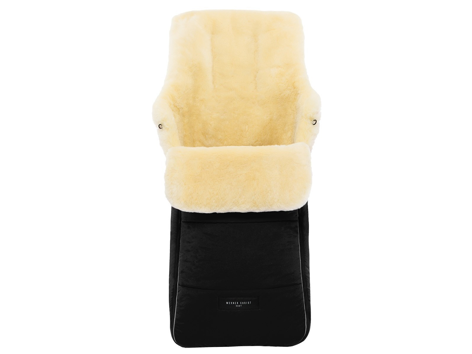 Christ Fußsack Kinderwagen Lammfell "Arosa" schwarz Länge 91 cm, Breite 47 cm (6-36 Monate)