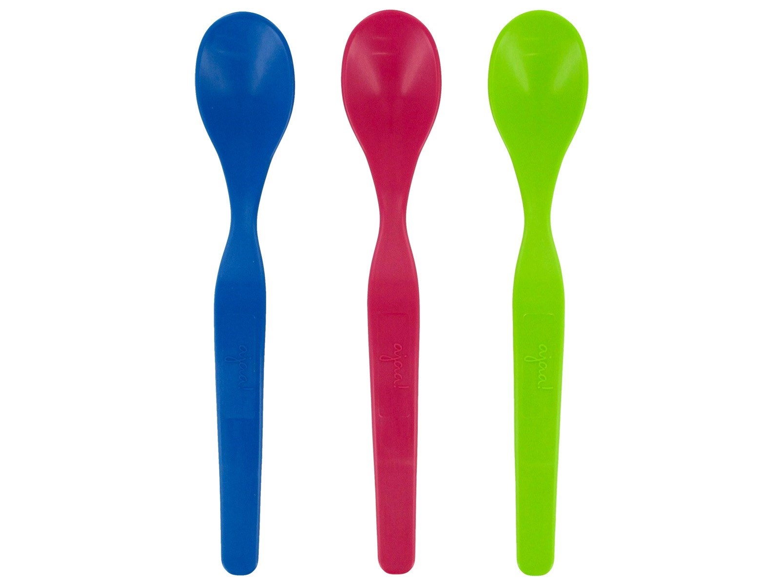 Babylöffel aus nachwachsenden Rohstoffen 3er Set lime, blue, pink