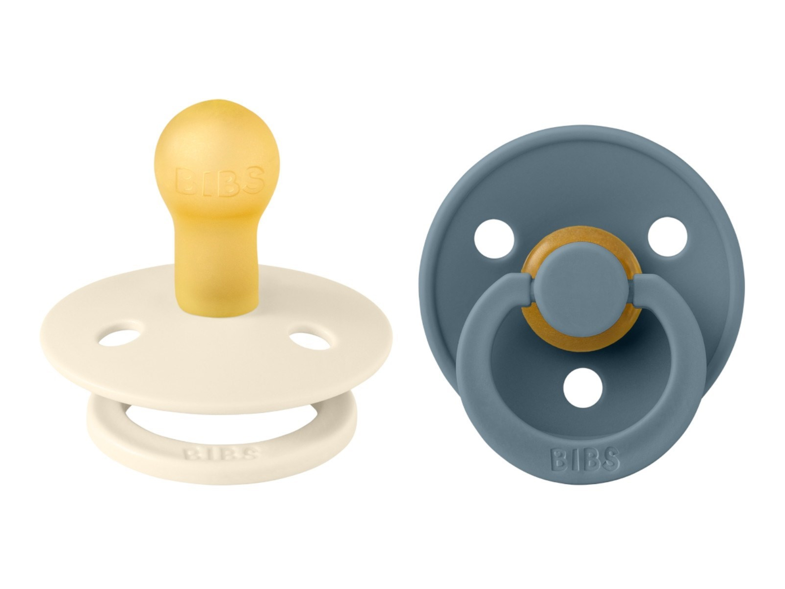 BIBS Schnuller Naturlatex "Colour" 2er Pack kirschförmig ivory-petrol 0-6 Monate