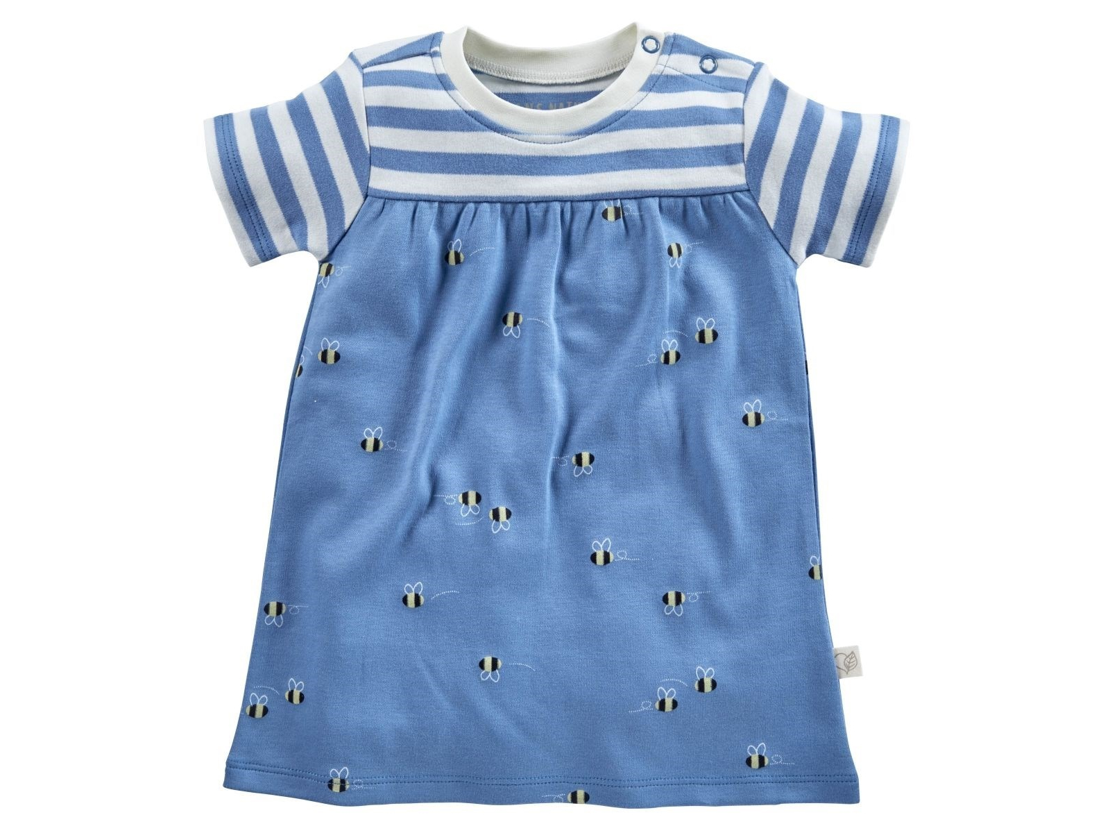 Baby Kleid Kurzarm Bio-Baumwolle Biene blau Gr.50/56