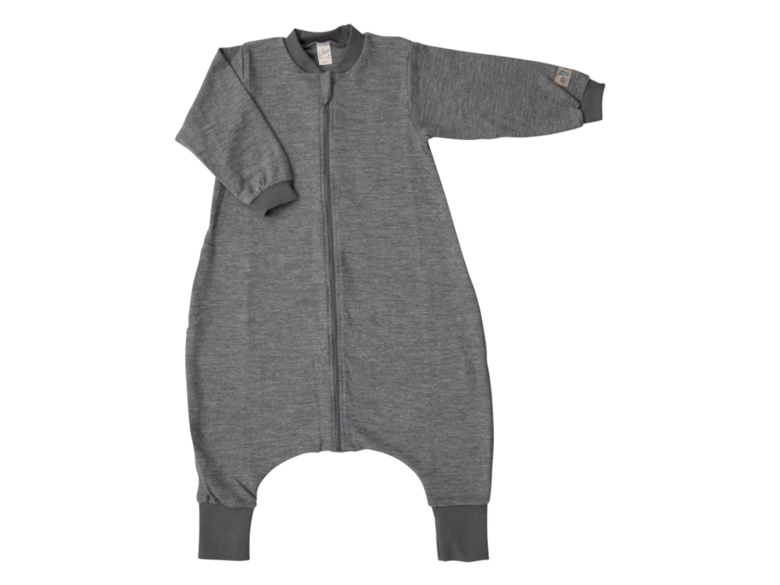 Lilano Baby und Kinder Schlafanzug mit langem Arm Wolle Seide hellgrau Gr.86/92