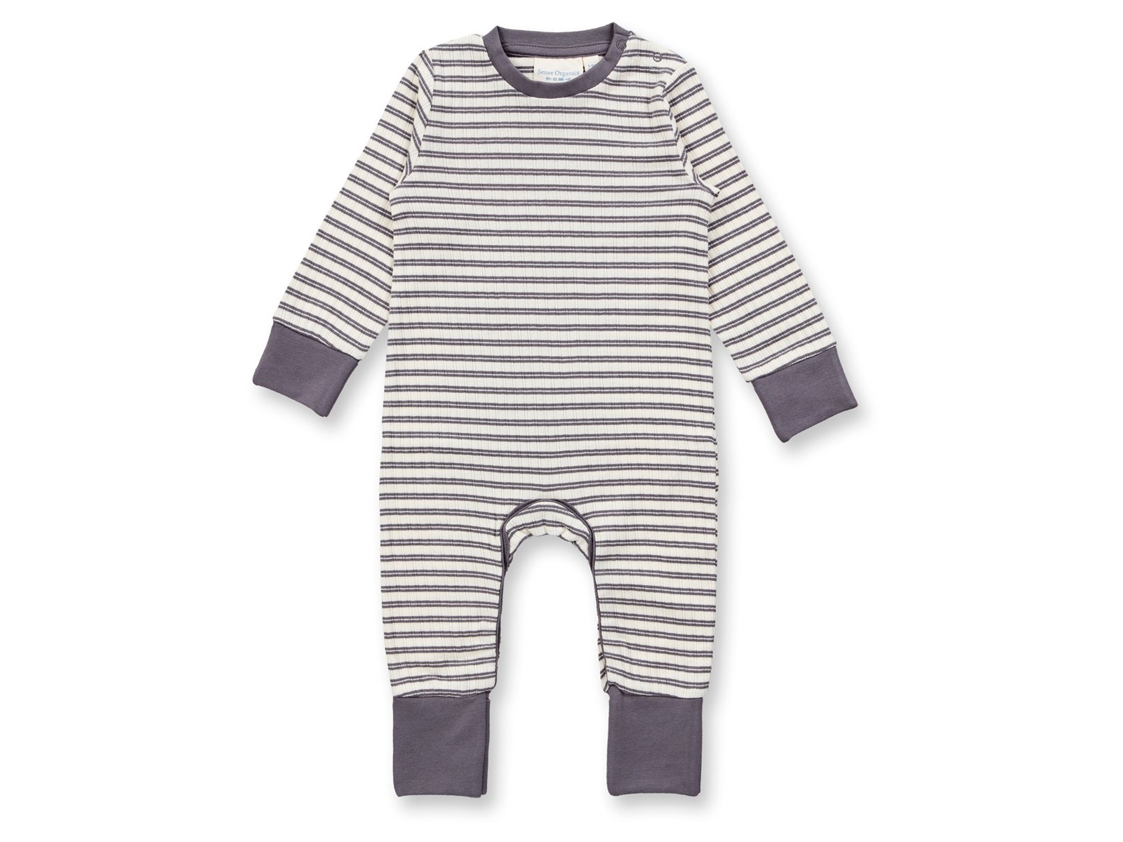 Sense Organics Baby und Kinder Schlafanzug mit Umschlagbündchen anthrazit Gr. 80 (9-12 Monate)