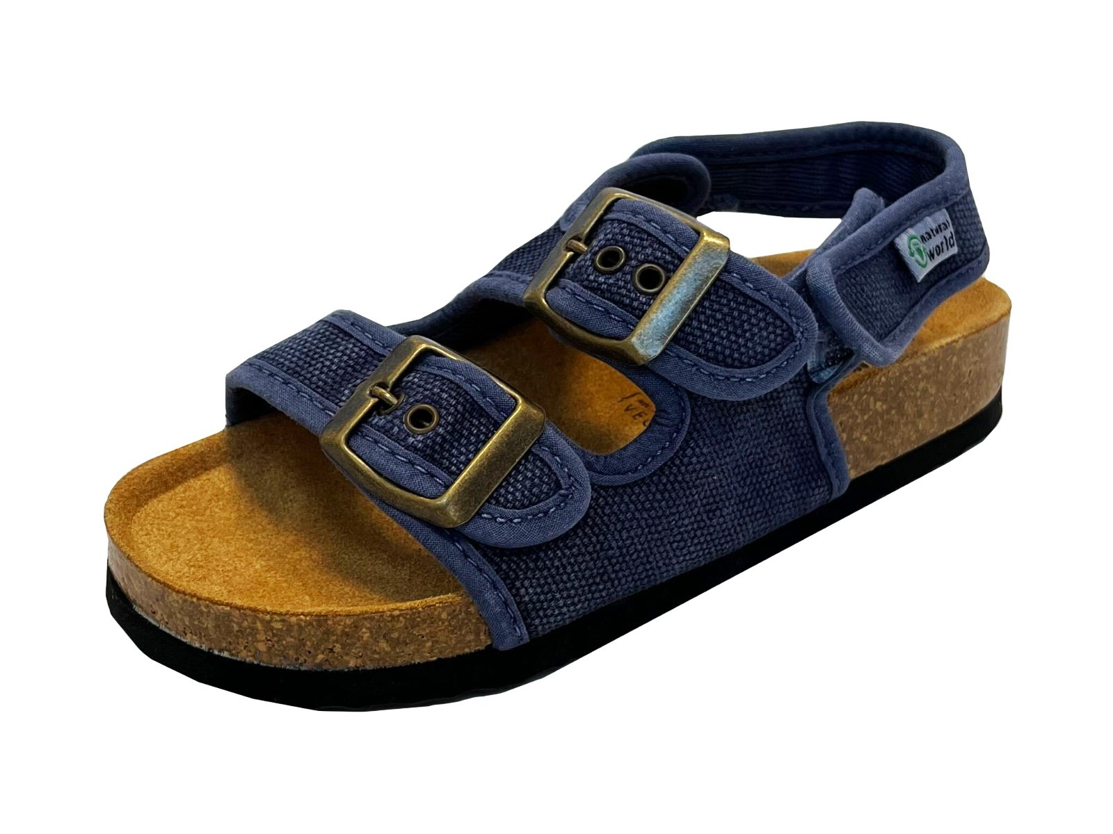 Natural World Kinder Sandalen Bio-Baumwolle marine Gr.26