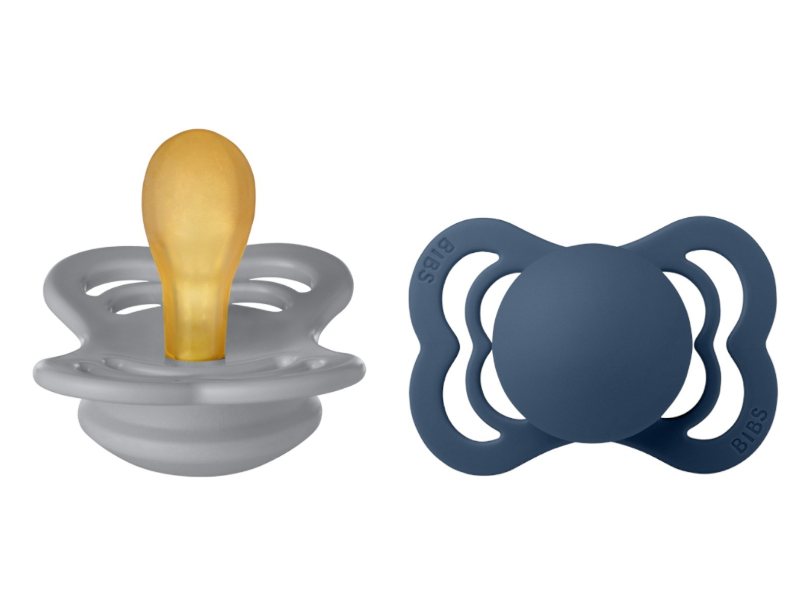 BIBS Schnuller Naturlatex "Supreme" 2er Pack symmetrisch cloud-steel blue 0-6 Monate