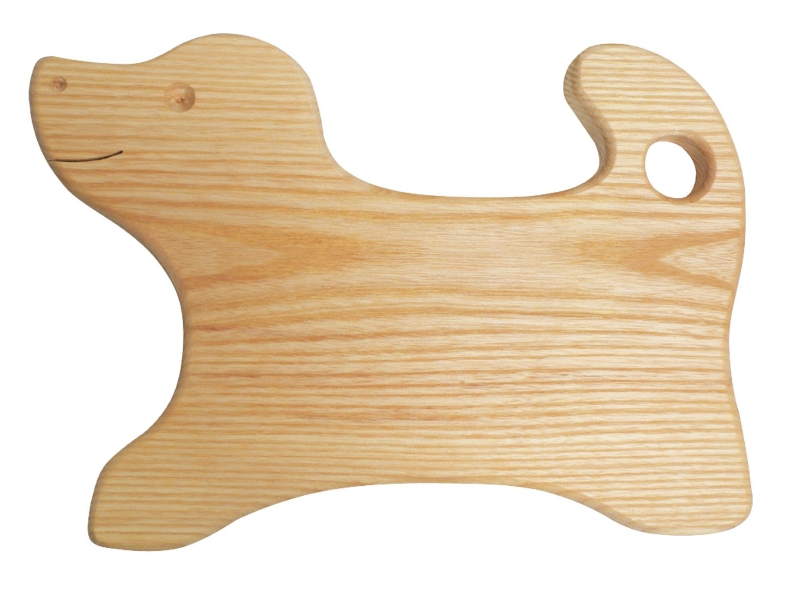 Kinder Frühstücksbrettchen aus Eschenholz Hund, bio geölt Maße 28,5 x 19,5 x 2 cm