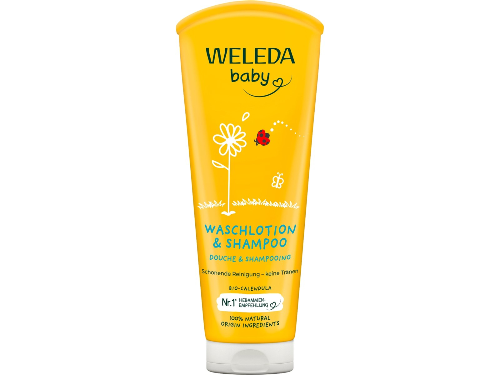 Weleda Baby Waschlotion und Shampoo Calendula - reinigt Haut und Haare schonend 200 ml