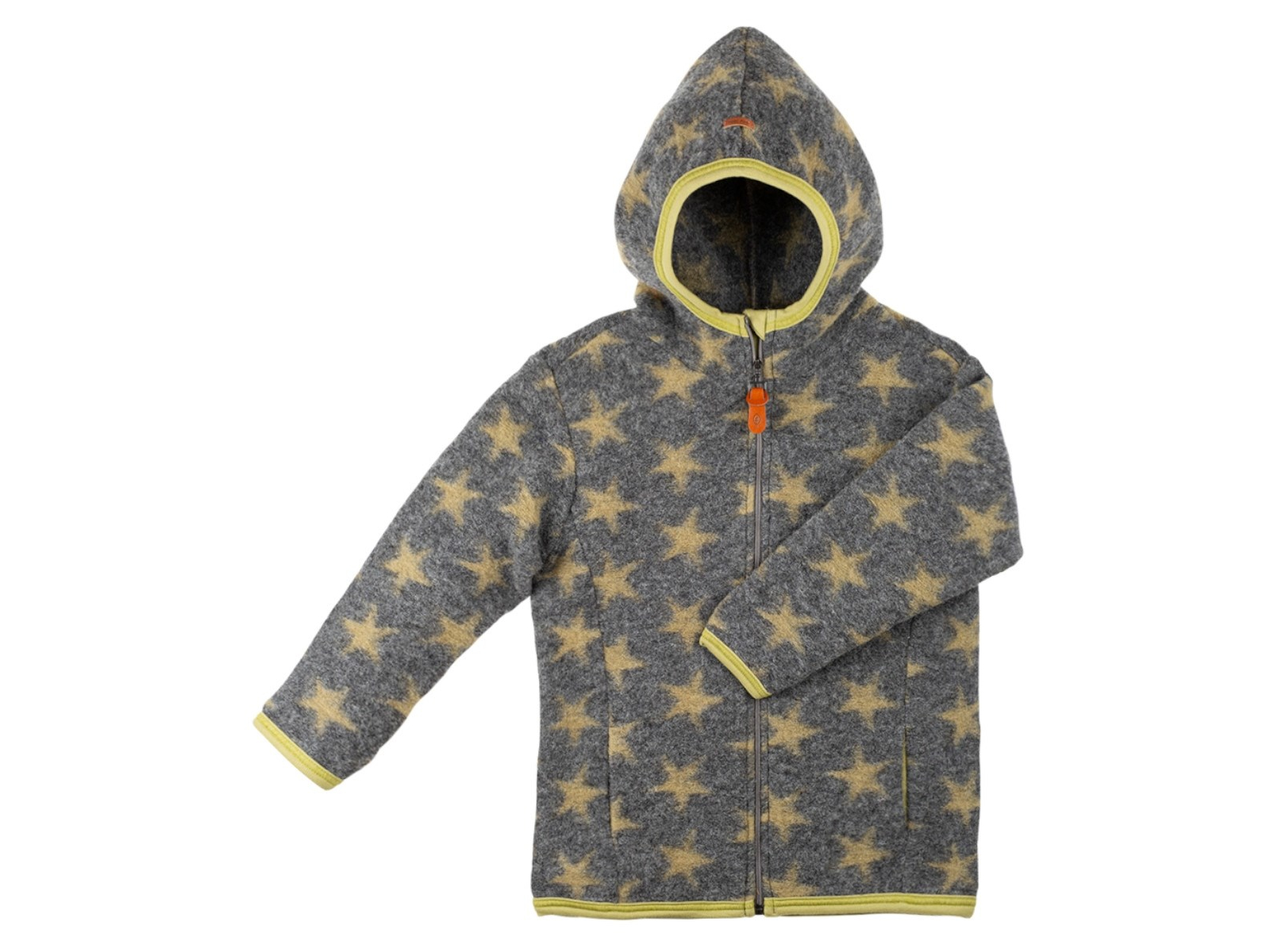 PURE PURE by Bauer Kinder Jacke mit Kapuze Bio Schurwolle Walk grau-moos Gr. 110/116