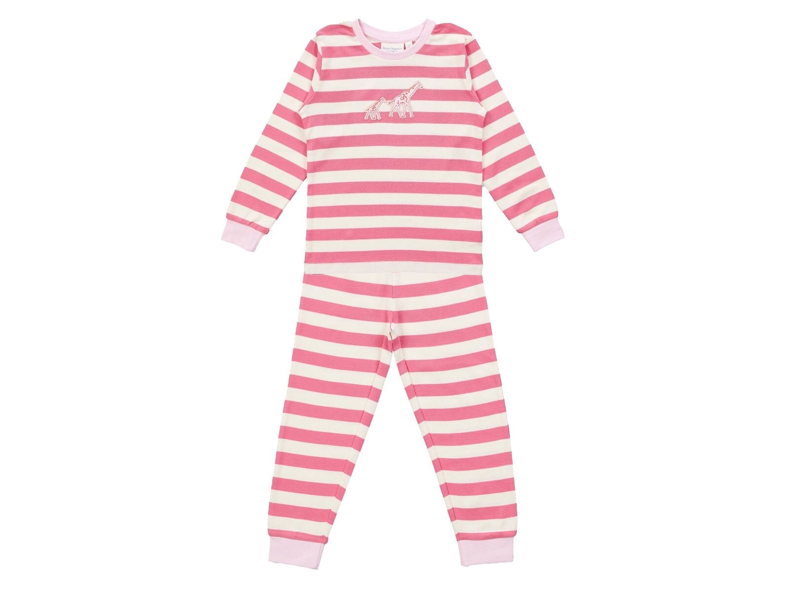Sense Organics Kinder Schlafanzug Retro pink stripes Giraffe Gr.110 (4-5 Jahre)