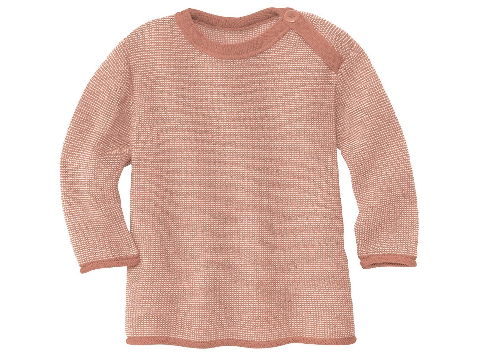 Disana Baby und Kinder Pullover Bio-Merinowolle melange-rosé-natur Gr.98/104