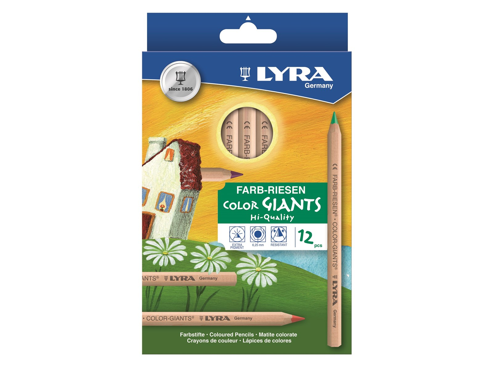 Lyra Buntstifte Farb-Riesen Color Giants, 12er Set Maße Stift 17,5 x 1 cm