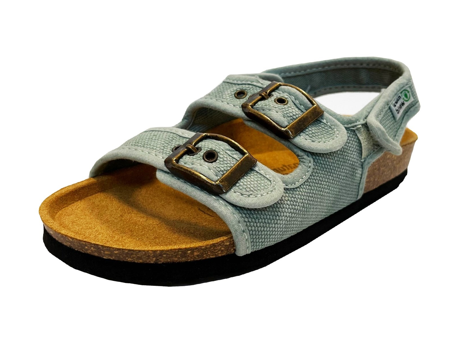 Natural World Kinder Sandalen Bio-Baumwolle aqua Gr.25