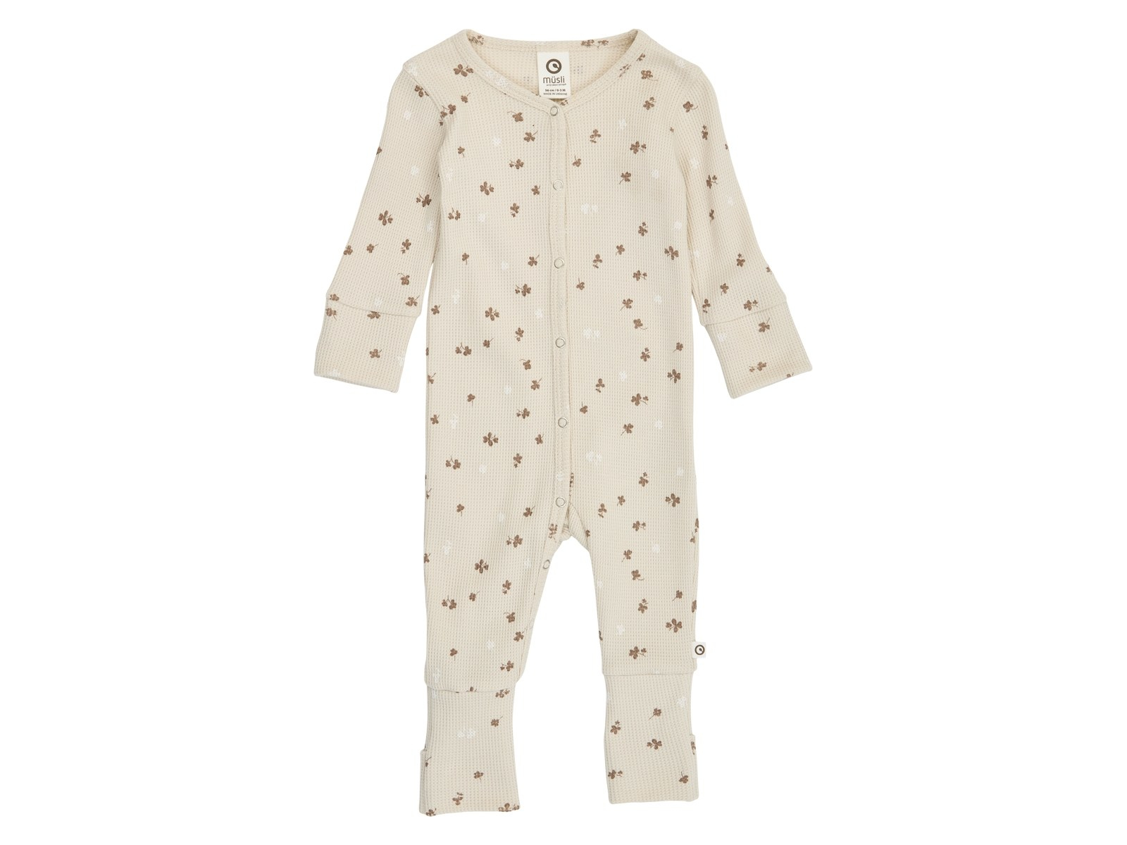 Baby Strampler Bio-Baumwolle (kbA) rip Oat/Balsam cream/Walnut 50