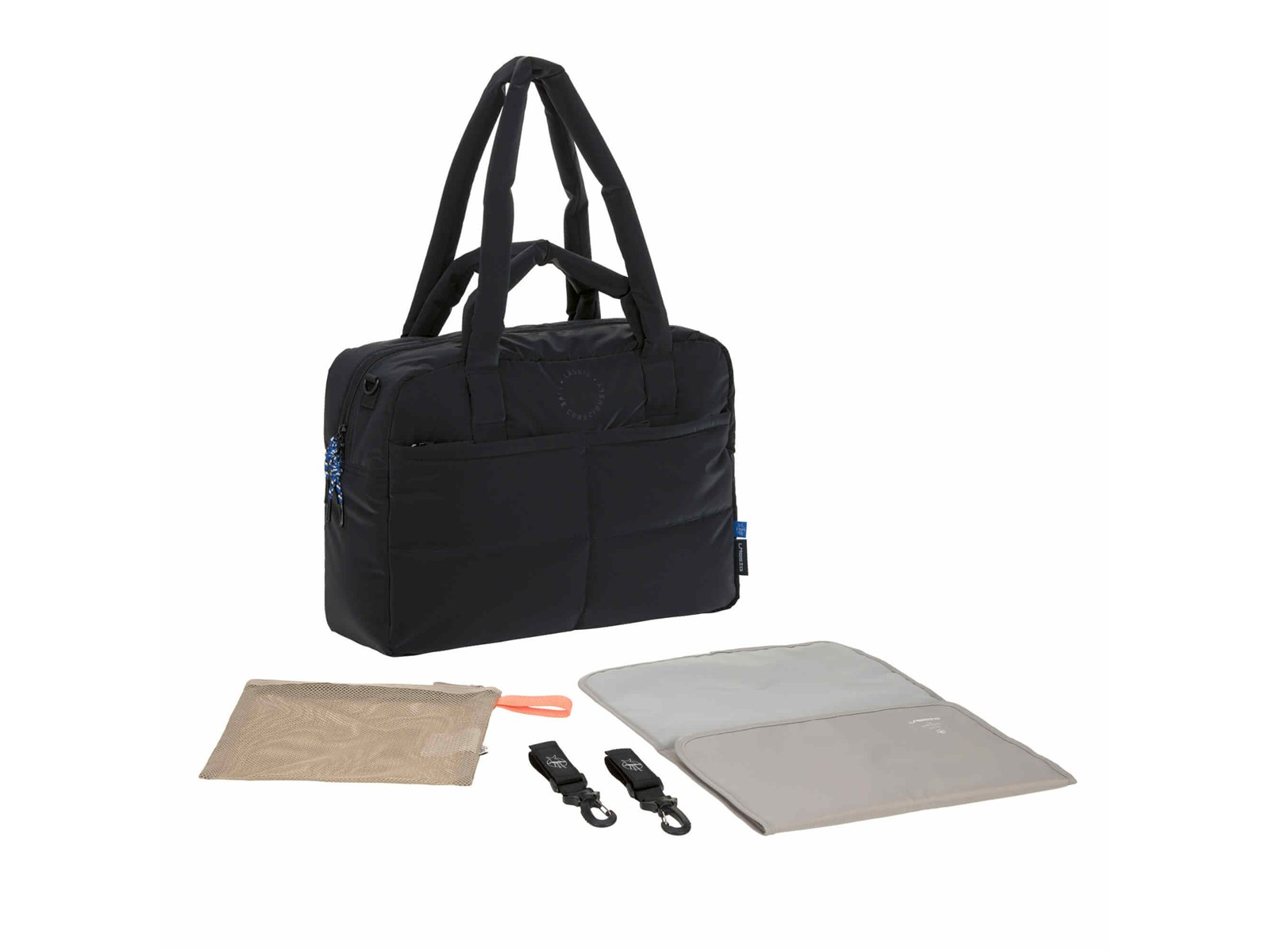 Wickeltasche - Everyday Bag, Schwarz 43 x 15,5 x 31 cm