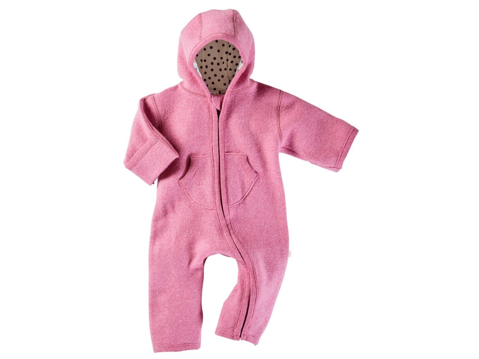 Baby Overall mit Kapuze Bio-Schurwolle Walk pink Gr.62/68
