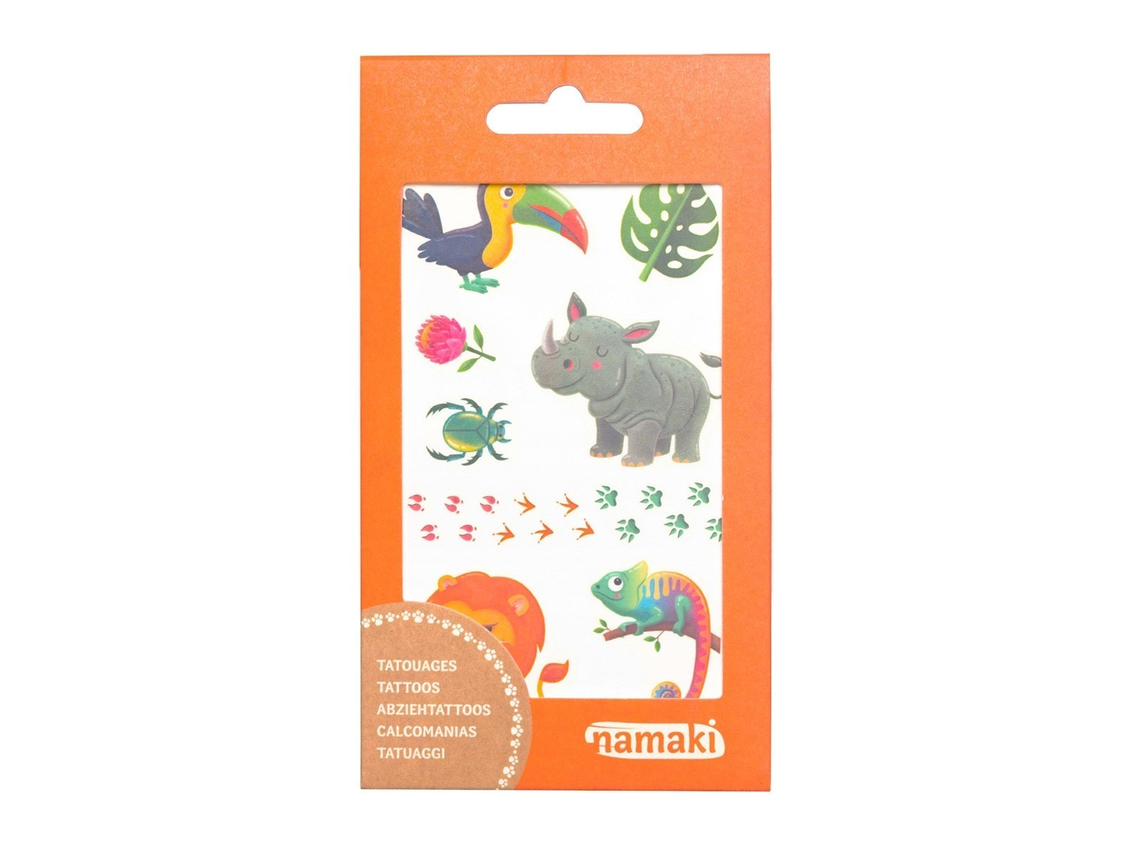 Bio Kindertattoos Tierwelt, 2 Blatt pro Set Maße 8,50 x 15 cm