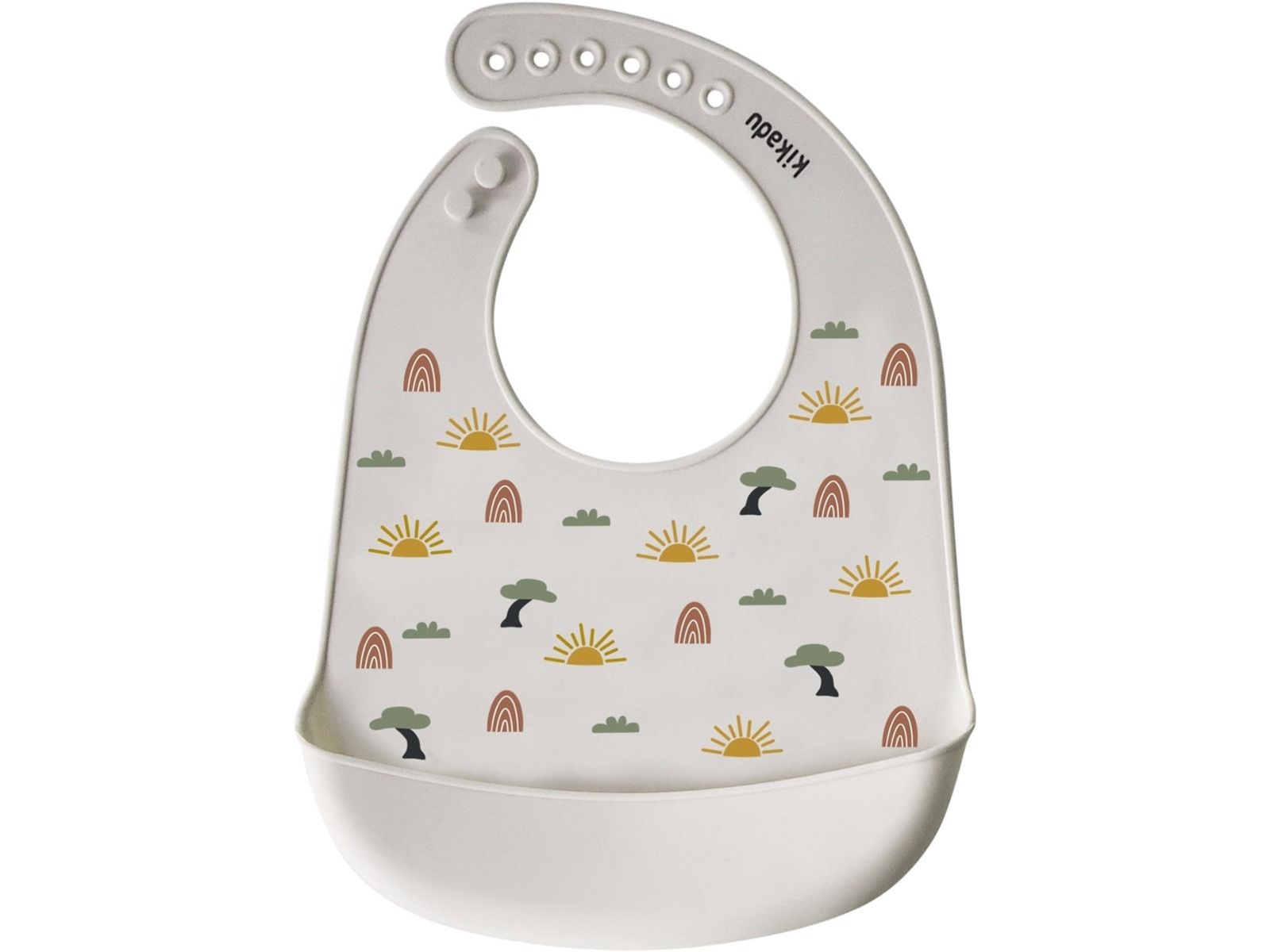 Silikon Lätzchen mit Auffangschale Giraffe natur Maße 30,5 x 23 cm