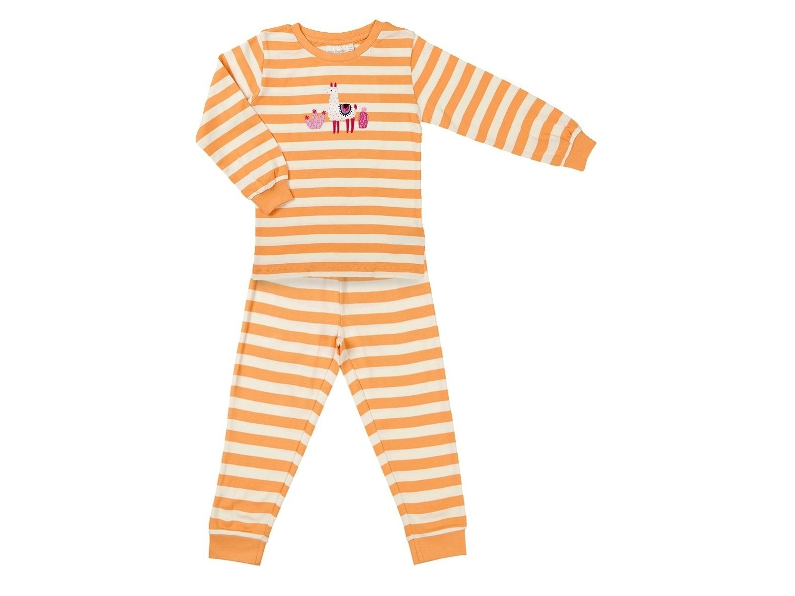 Sense Organics Kinder Schlafanzug Retro apricot-gestreift Gr.98 (2-3 Jahre)