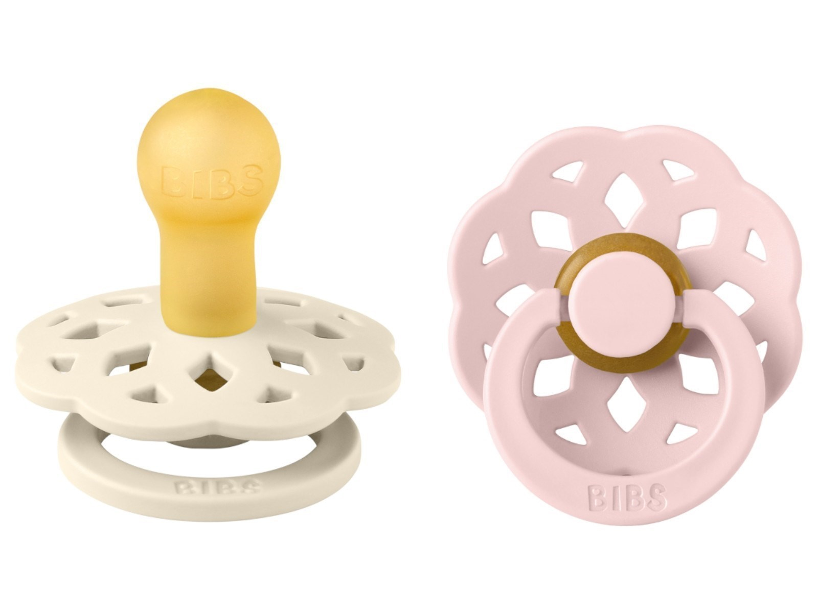 BIBS Schnuller Naturlatex "Boheme" 2er Pack kirschförmig ivory-blossom 0-6 Monate