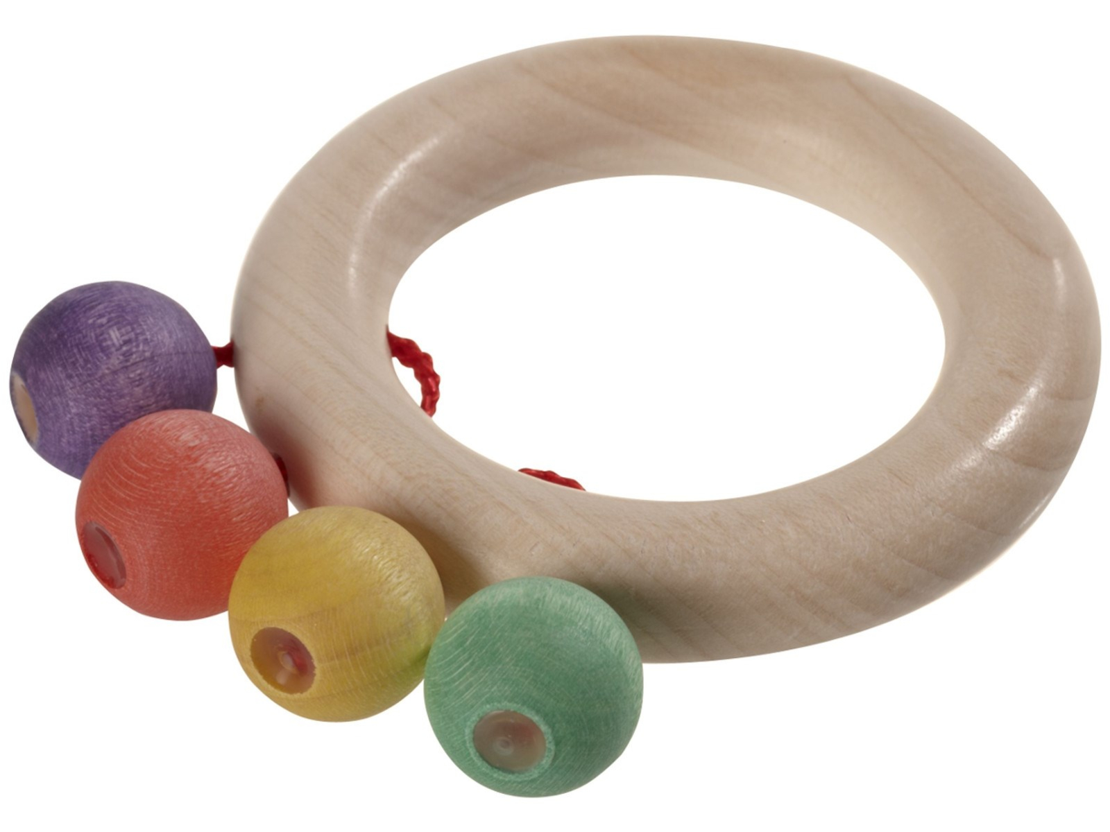 Beißring aus Ahorn- und Buchenholz für Babys Farbenfroher Greifling für die Kleinsten